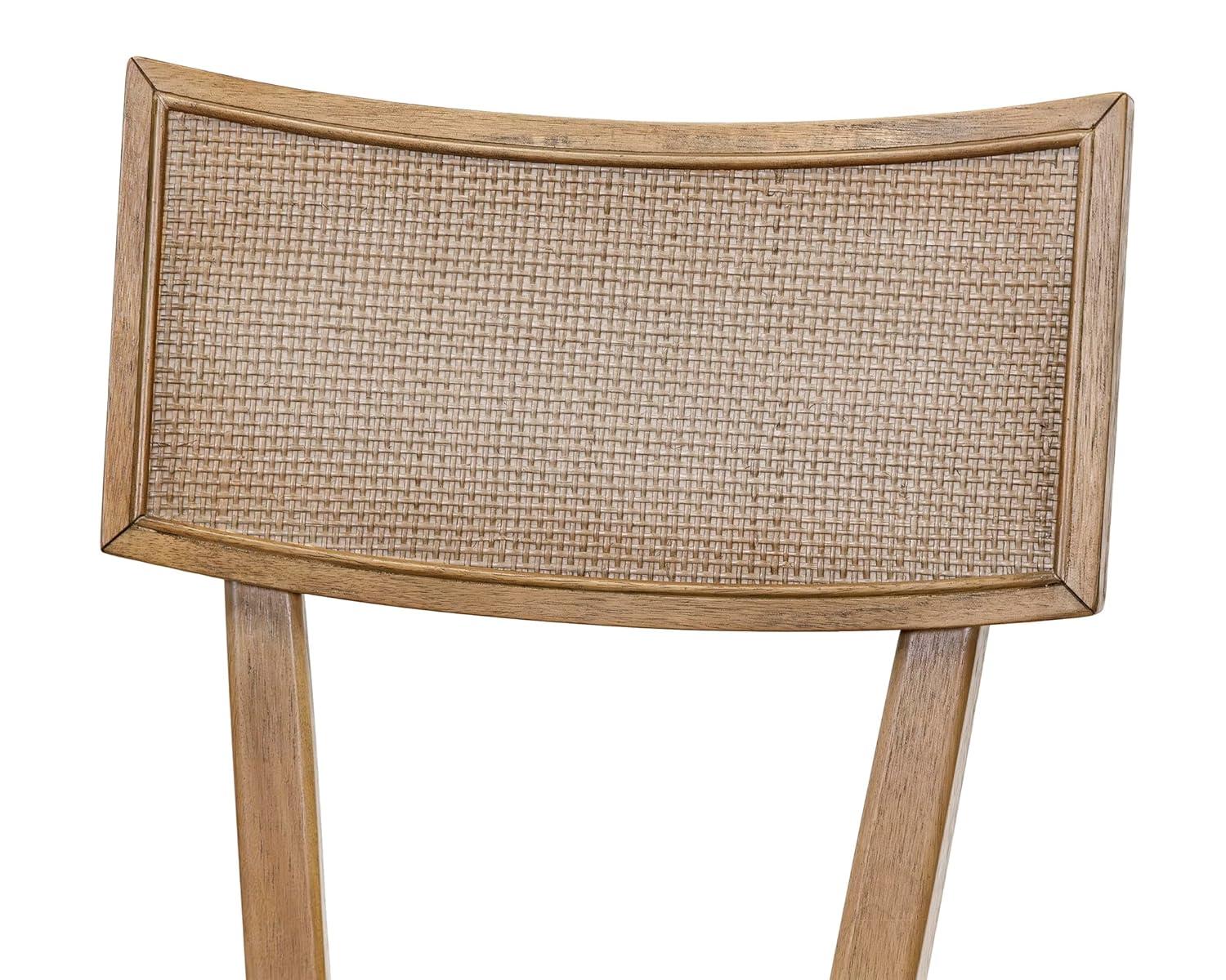 Coastal Wood Rectangular Kitchen Table with Six Chairs Dining Table Brown