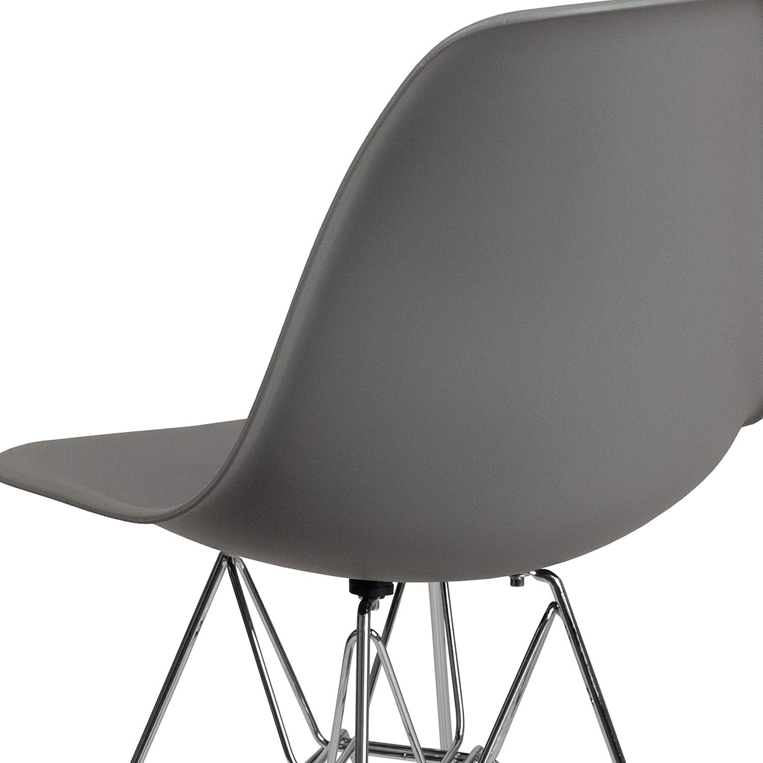 Flash Furniture Elon Series Moss Gray Plastic Chair with Chrome Base