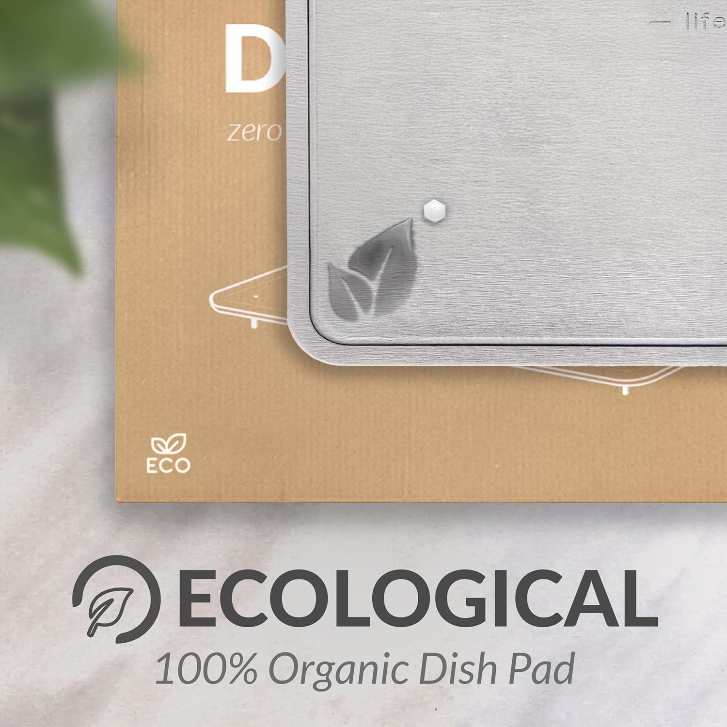 Momo Lifestyle Stone Dish Drying Mat DryPad 19.7" X 15.7" Misty Gray, Large Stone Drying Mat for Kitchen Counter, Drying Stone for Kitchen Counter Fits Various Dish Racks, Zero Rust Dish Drying Stone