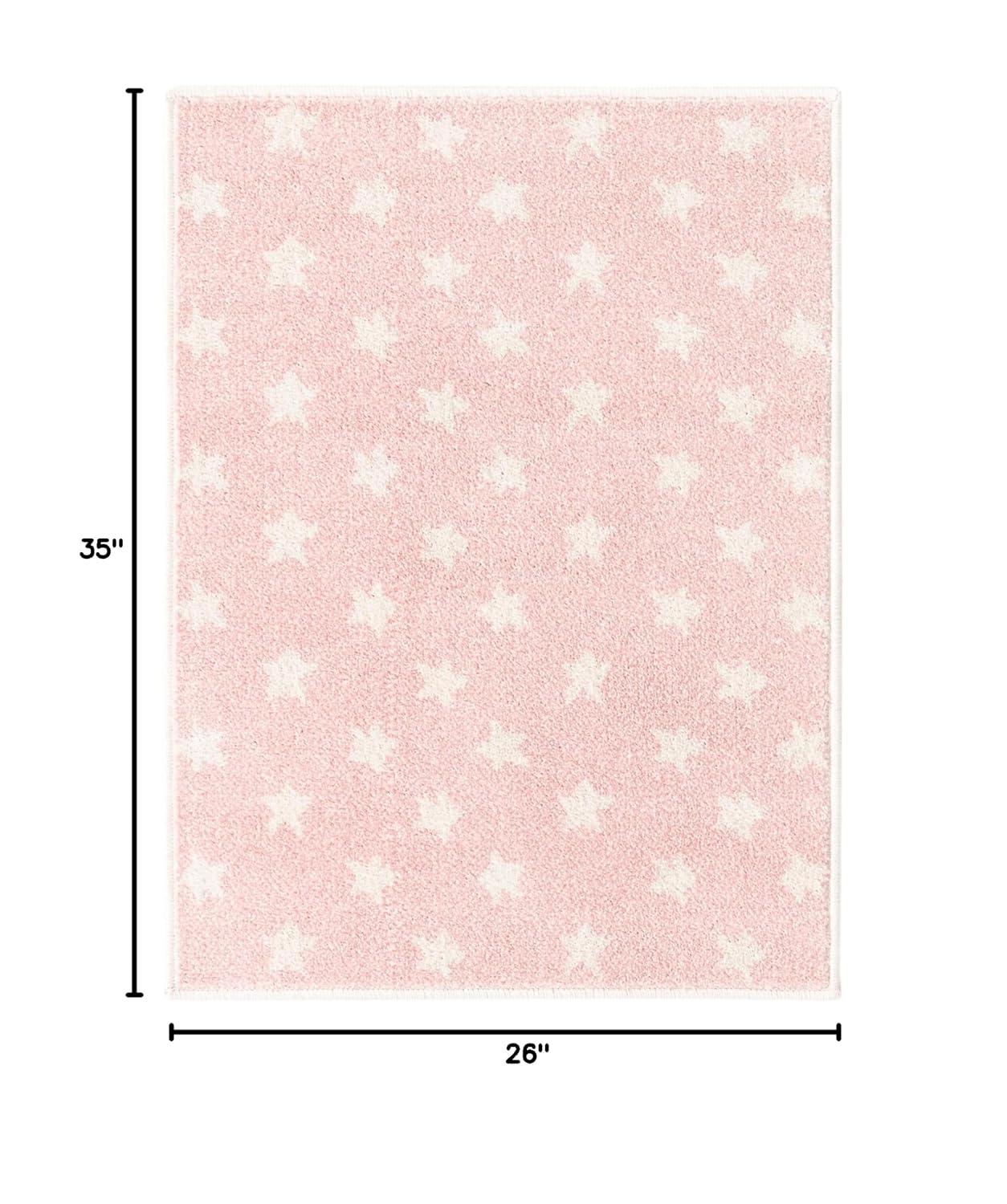 Whimsy Stars Baby Pink/Ivory Kid Rug