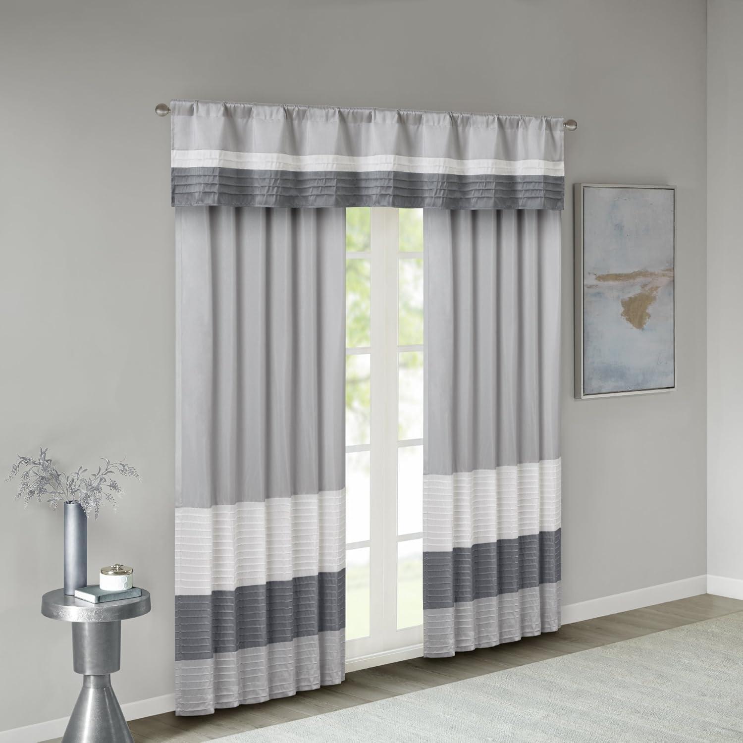 Madison Park Amherst Polyoni Pintuck Single Window Valance