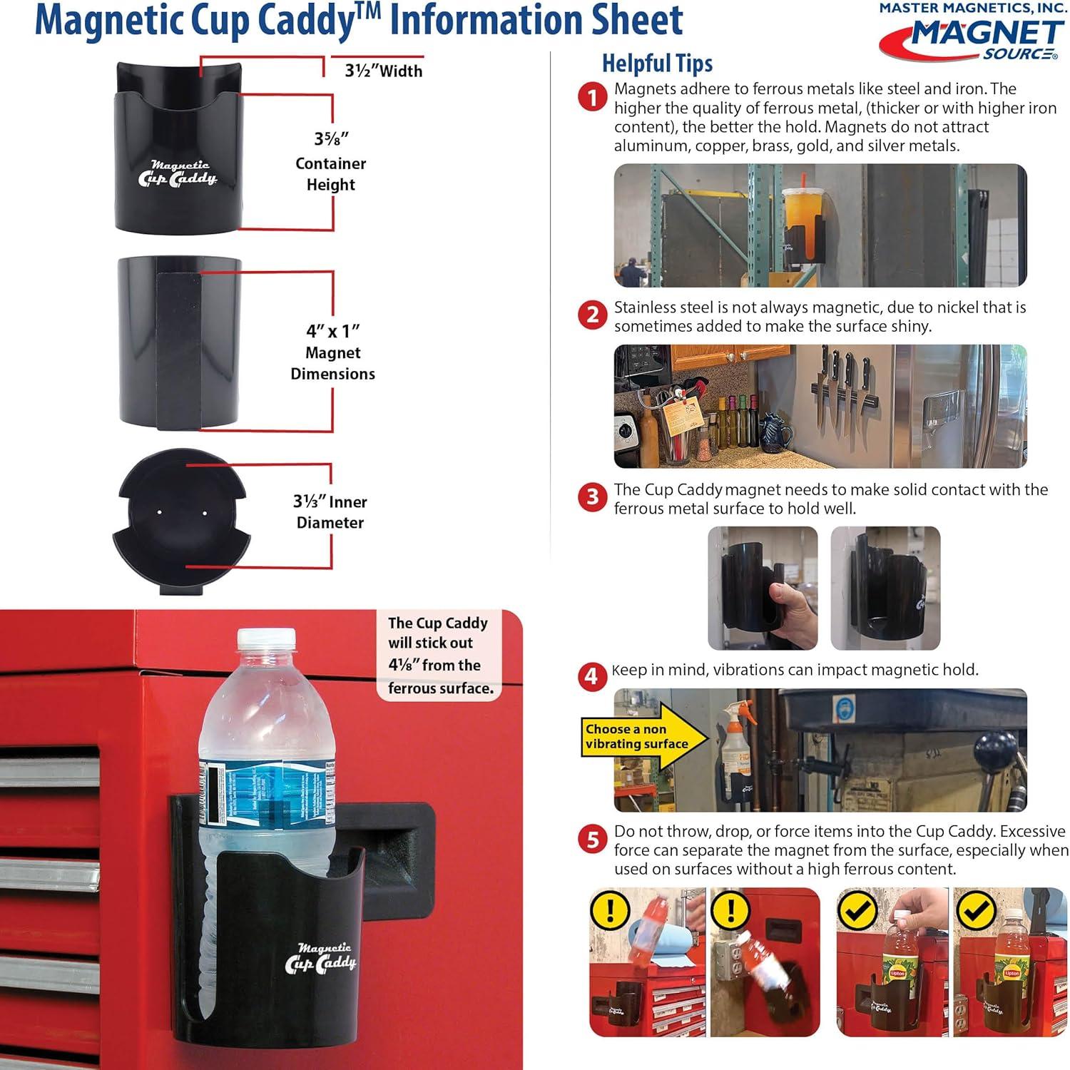 The Magnet Source Durable Plastic Vehicle Cup Holders Plastic, Black, 0.43 lbs