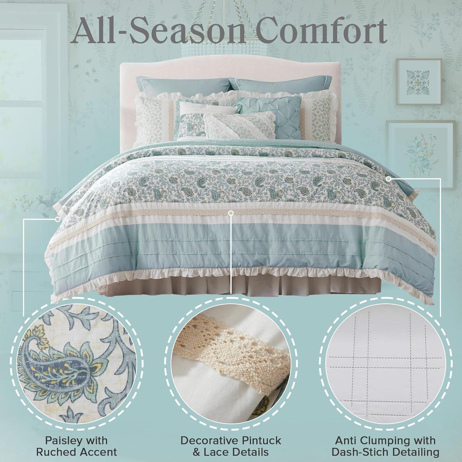 Madison Park Dawn 9 Piece Cotton Percale Comforter Set