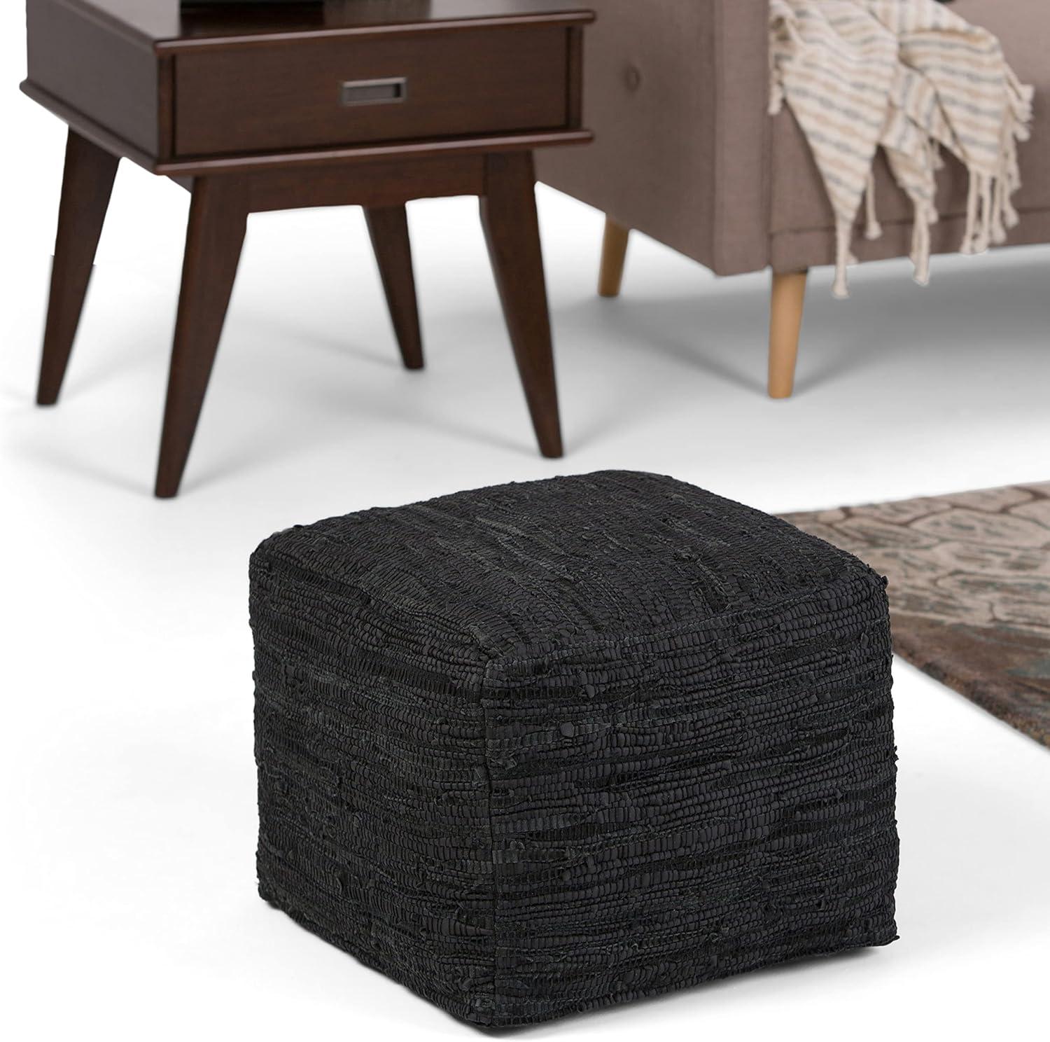 Simpli Home Fredrik Square Pouf