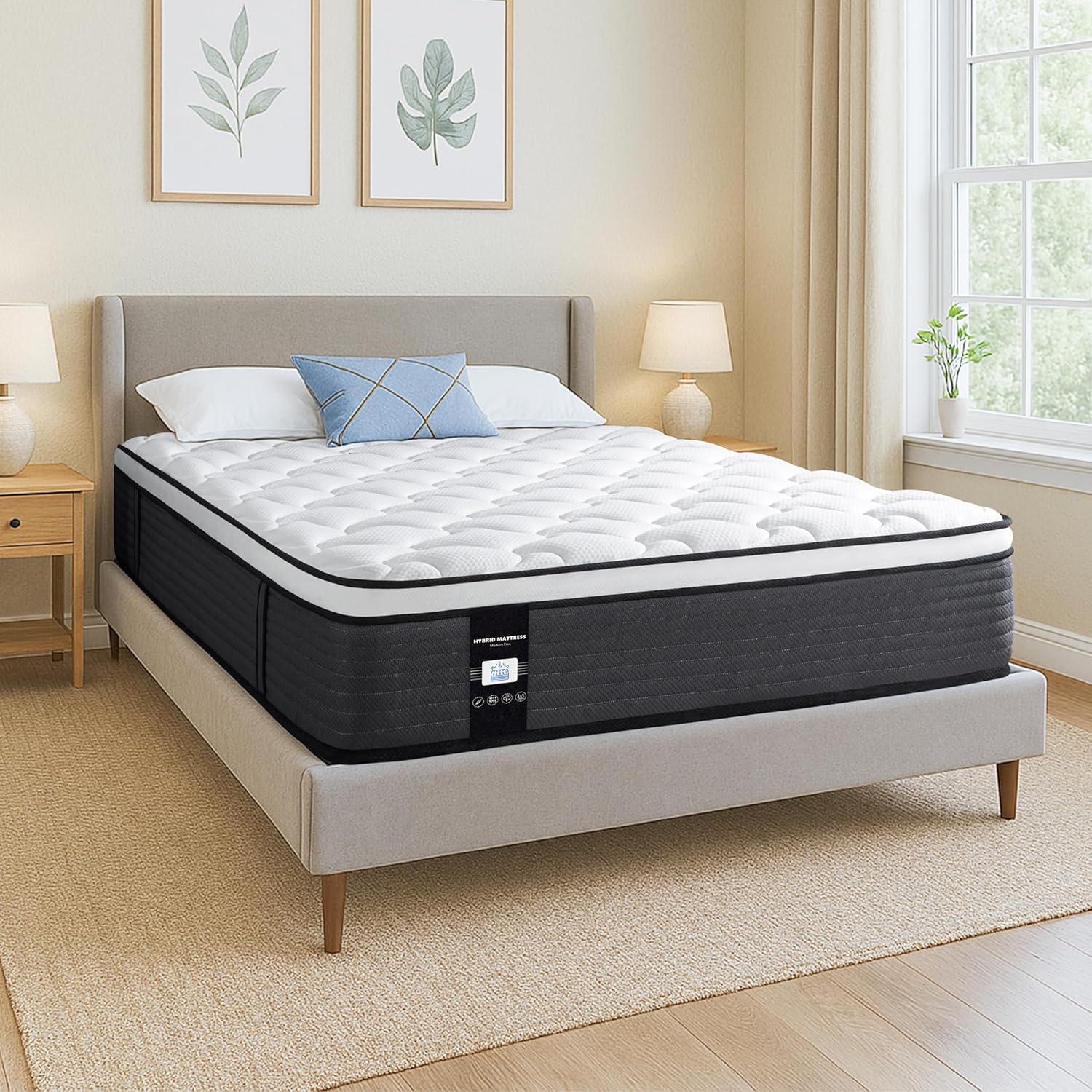 Alwyn Home 12'' Medium Gel Memory Foam Hybrid Mattress in a Box, OEKO-TEX® Certified