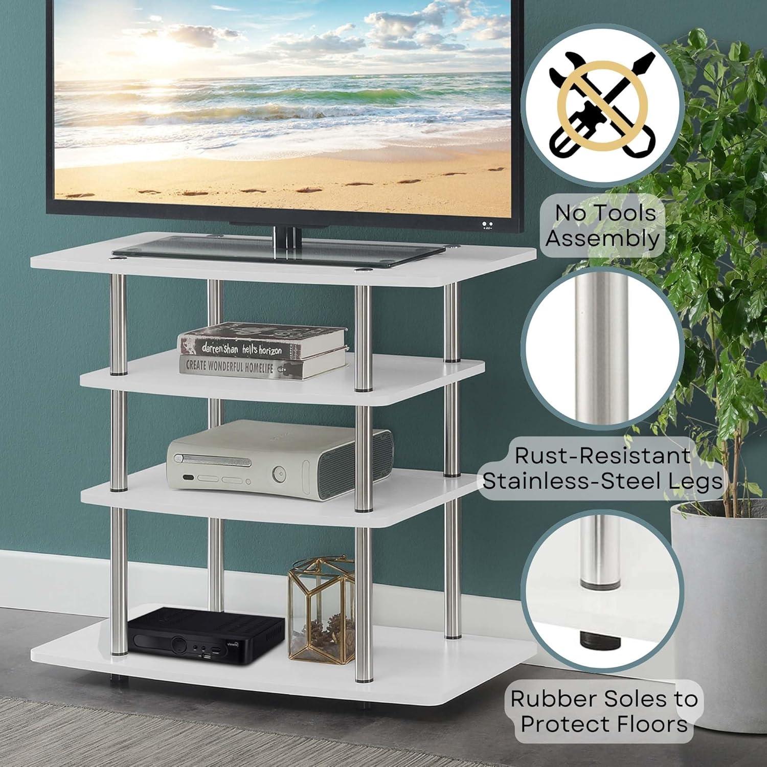 Convenience Concepts Designs2Go No Tools Highboy TV Stand, White