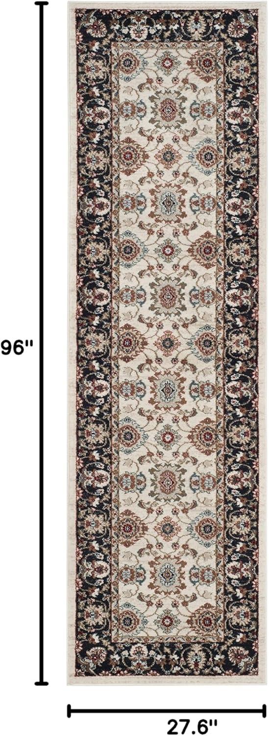 Lyndhurst LNH332 Power Loomed Runner Rug - Cream/Navy - 2'3"x8' - Safavieh.