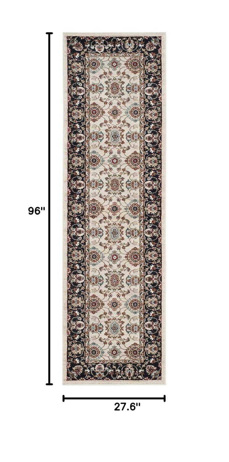 Lyndhurst LNH332 Power Loomed Runner Rug - Cream/Navy - 2'3"x8' - Safavieh.