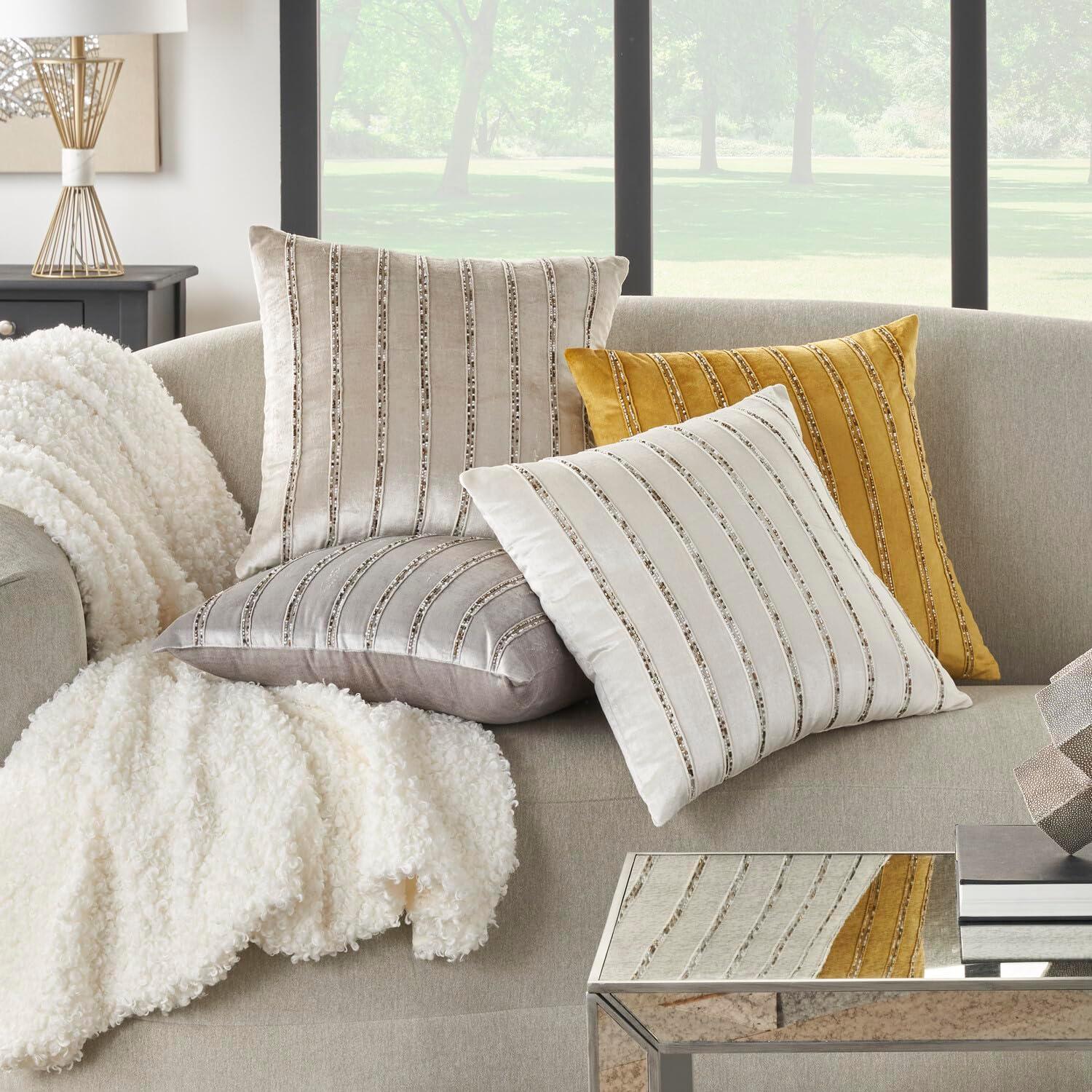 Mina Victory Sequined Velvet Throw Pillow
