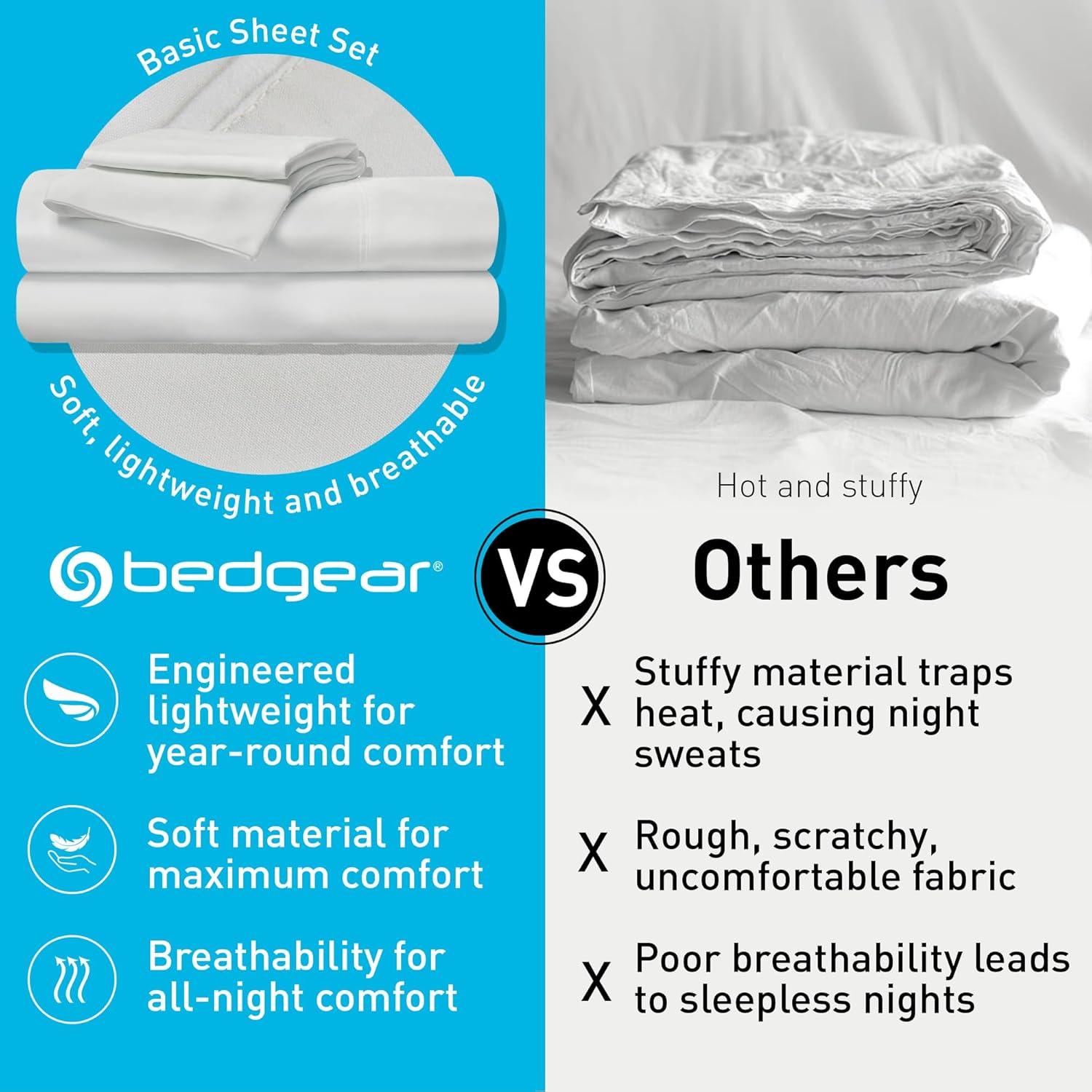 Bedgear Bedgear Basic Bed Sheet Set - Breathable, Soft, Lightweight Essential Bedding