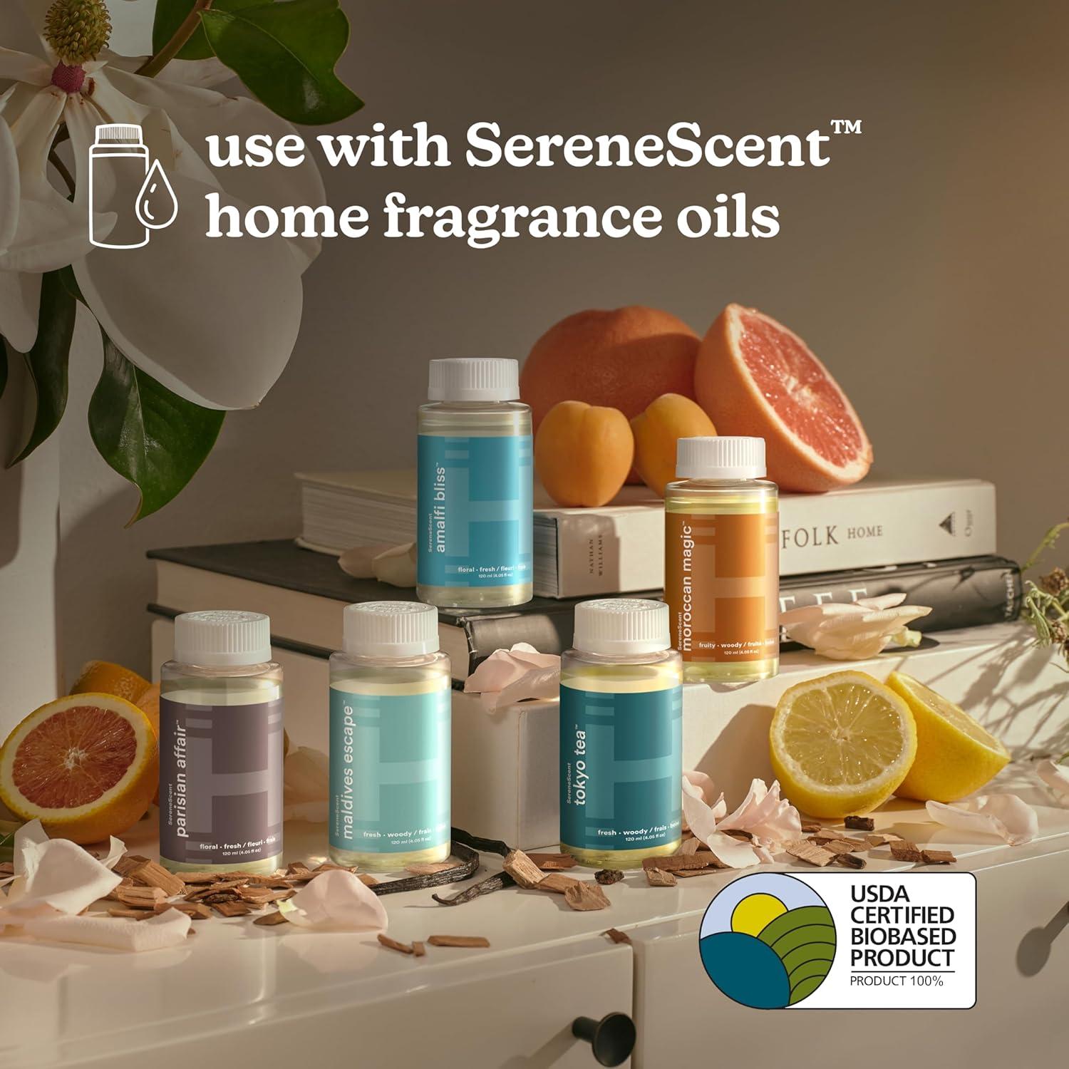 HoMedics SereneScent Diffuser: Electric Aromatherapy, Whole Home Scenting, Battery Powered, 1 Year Warranty