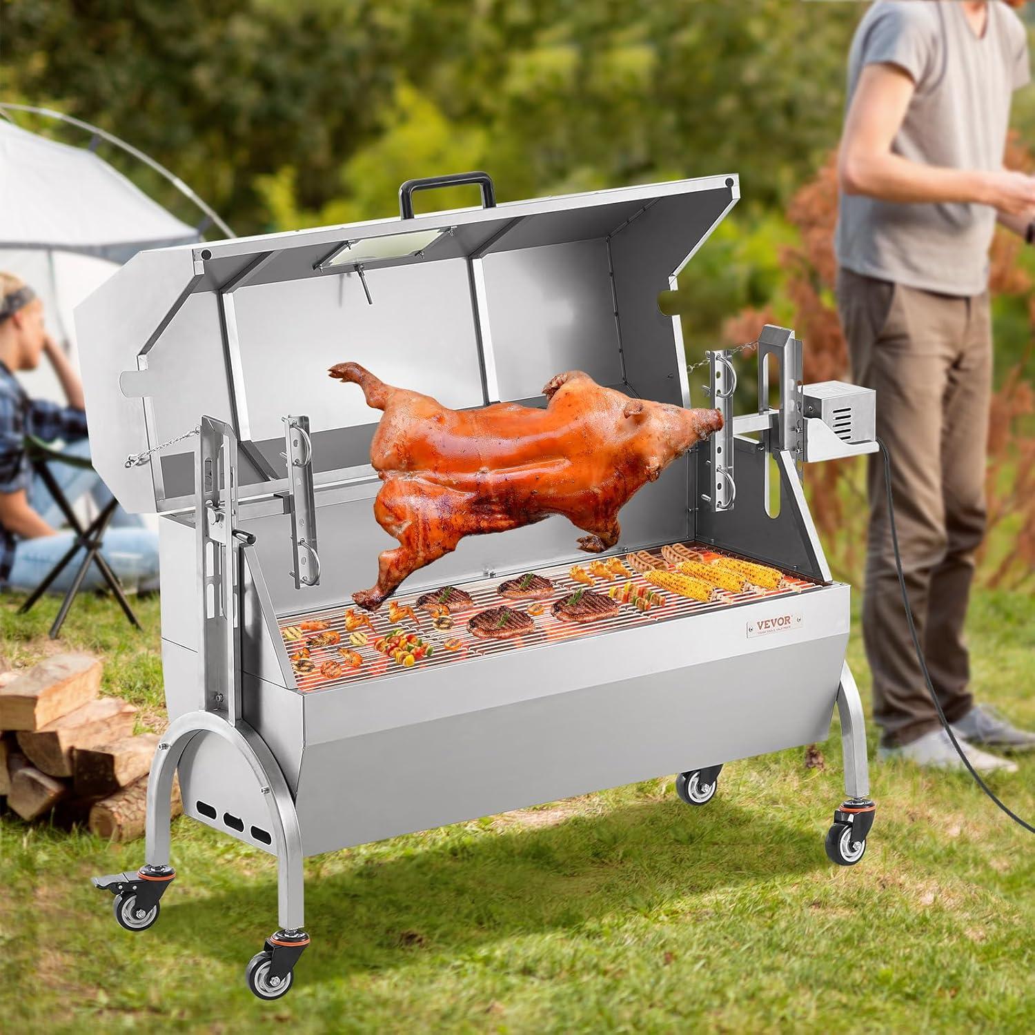 Roaster Spit Rotisserie BBQ Grill Pig Lamb Chicken Roaster 52W 198LBS