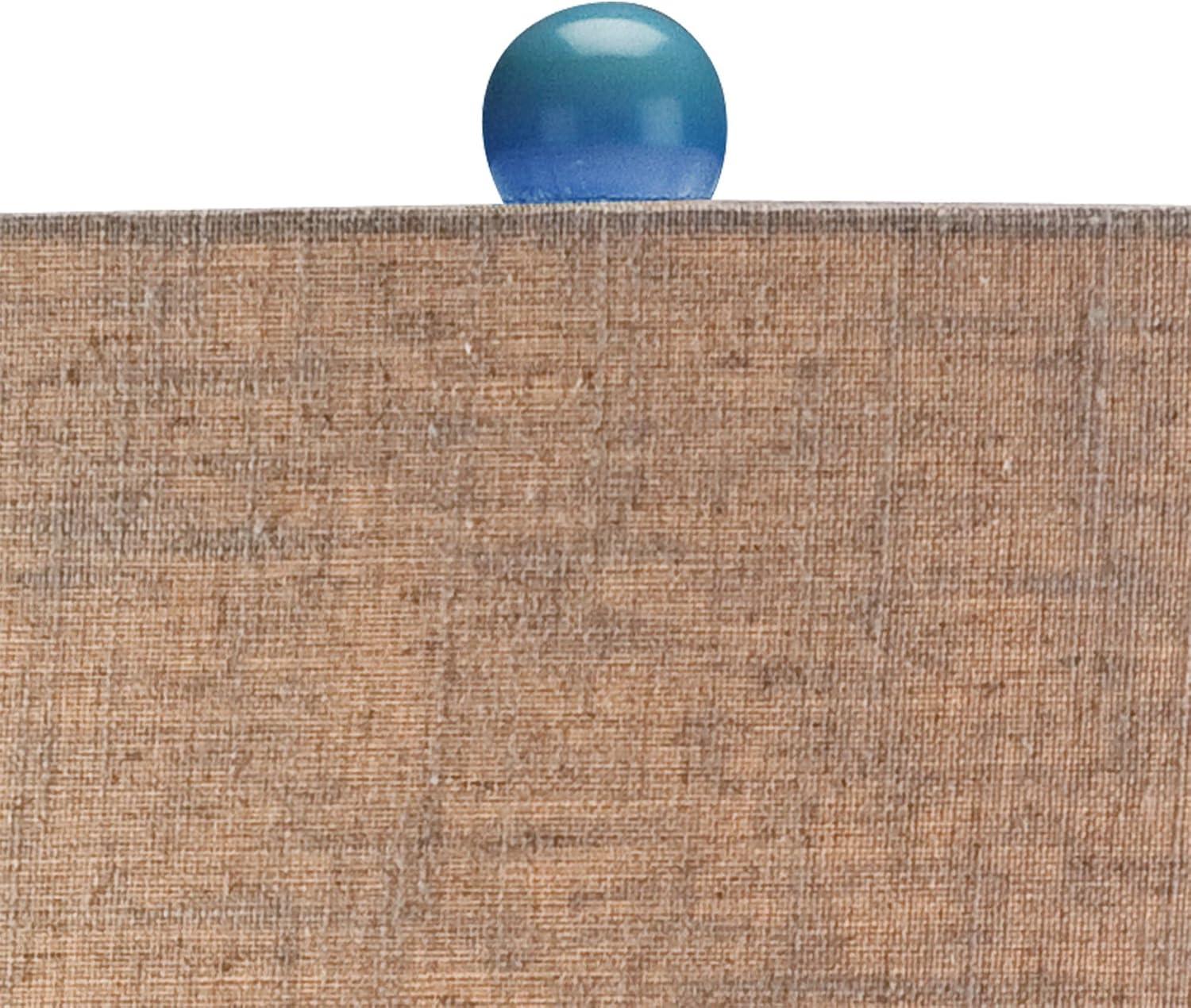 Possini Euro Design Mid Century Modern Table Lamp Ceramic Tiled Teal Tall Tan Linen Drum Shade for Living Room Family Bedroom (Colors May Vary)