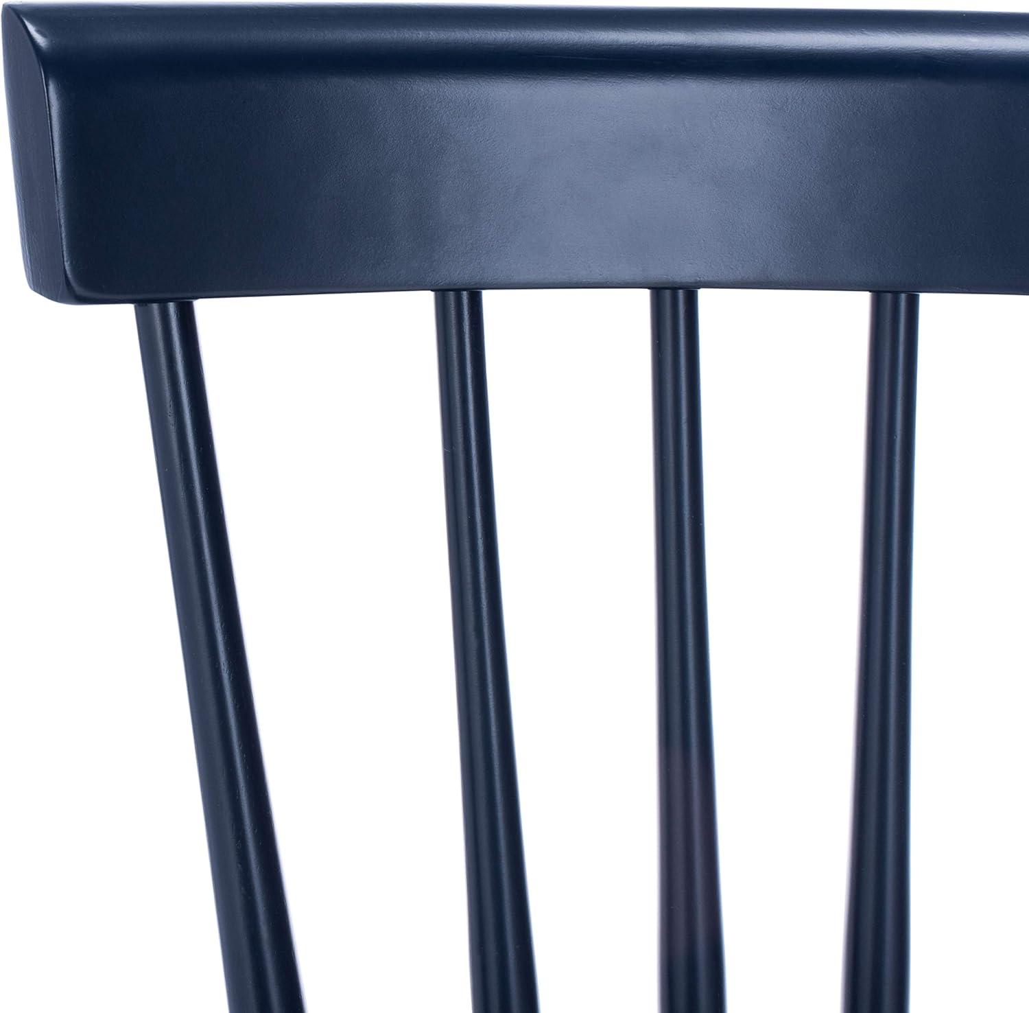 SAFAVIEH Parker Solid 17 in. H Spindle Dining Chair, Navy, Set of 2