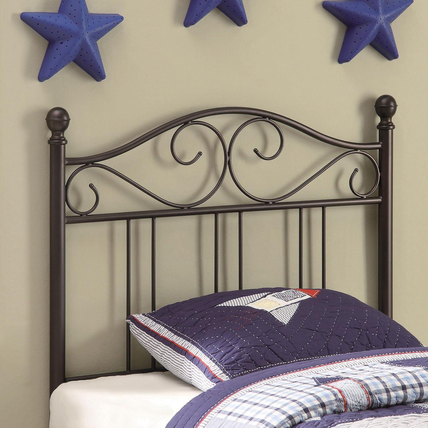 Scroll Twin Headboard Dark Bronze