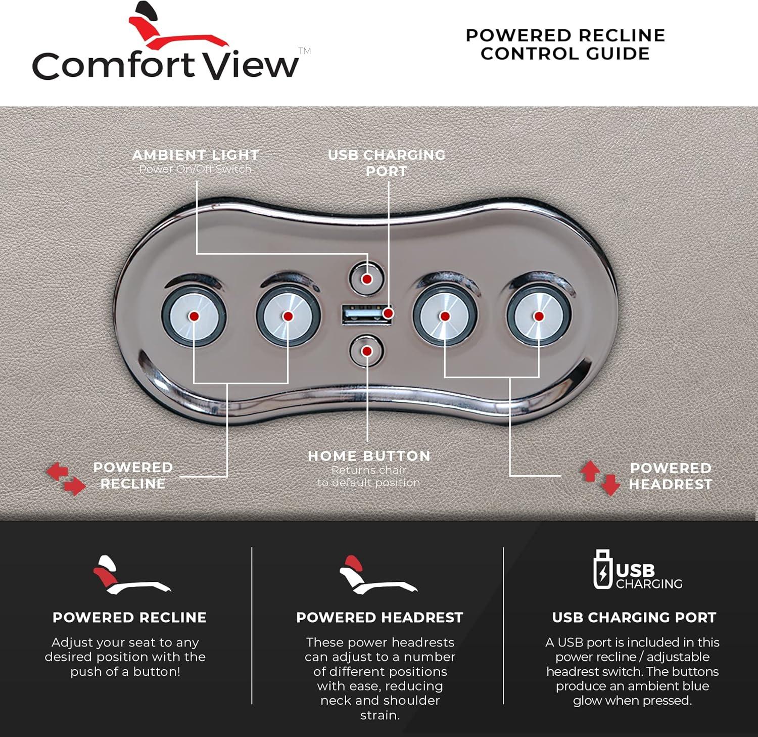 Seatcraft Republic Italian Leather Home Theater Furniture, Living Room, Power Headrest, Power Recline (Sofa with Fold-Down Table, Black)