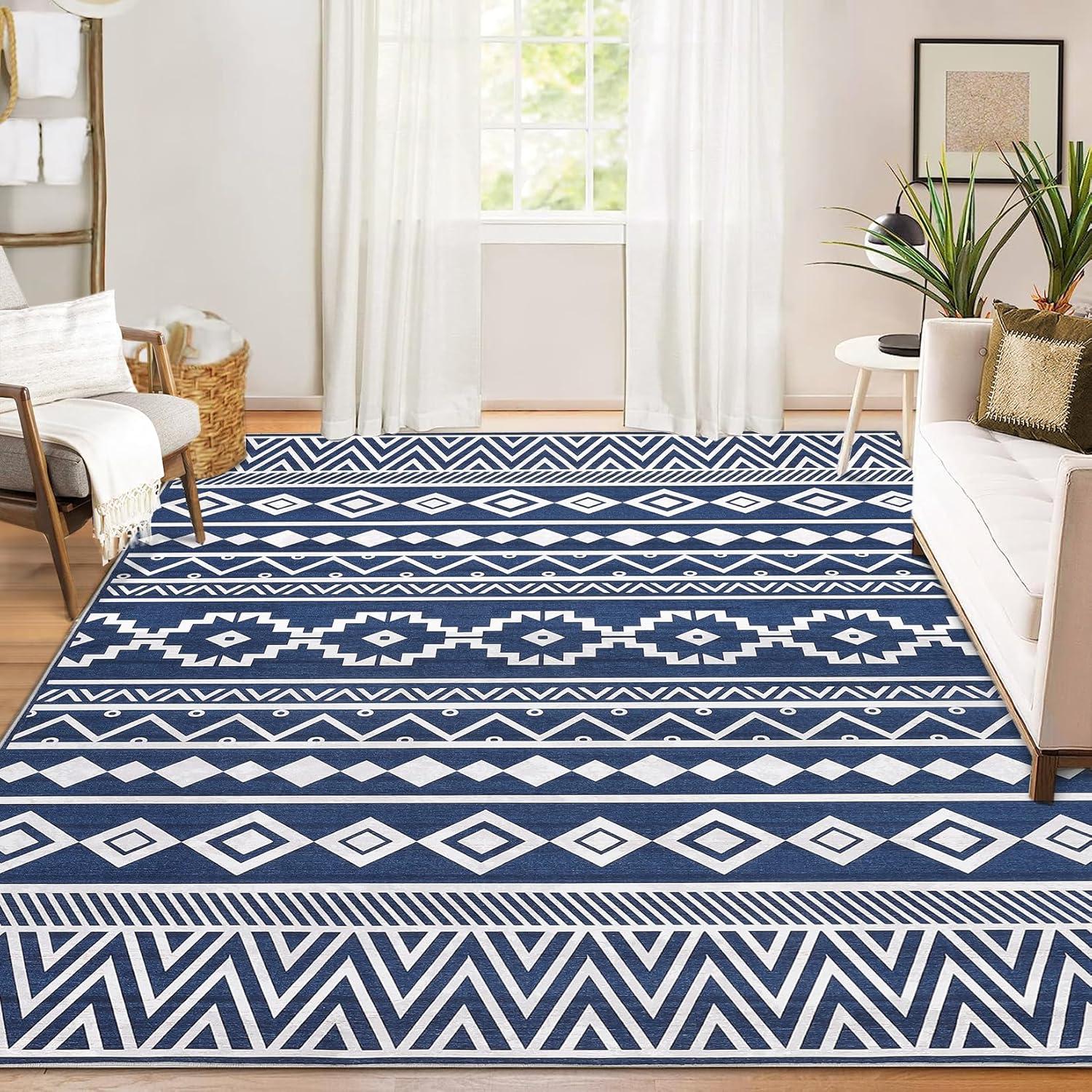 Union Rustic Soft Area Rug, Anti Slip, Washable, Pet Friendly, Boho Modern Carpet for Living Room Bedroom