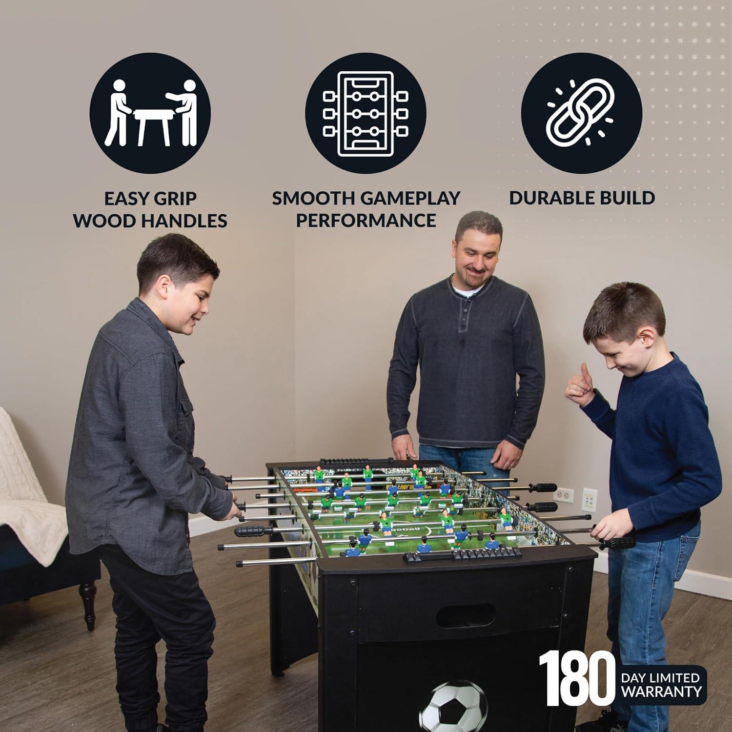 Hathaway Playoff 4-Foot Foosball Table, with Analog Scoring and Leg Levelers
