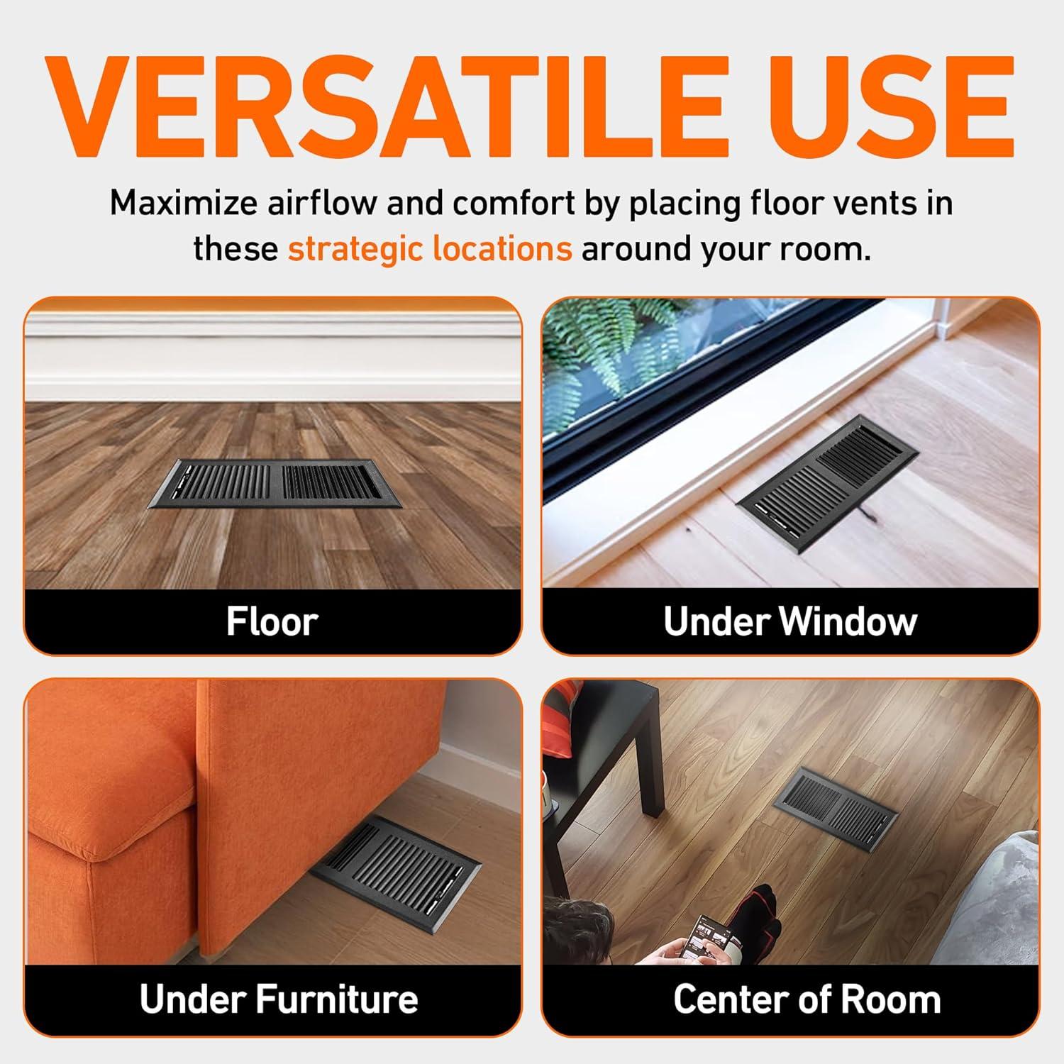 Home Intuition Contemporary Floor Vent Cover Register With Mesh Net