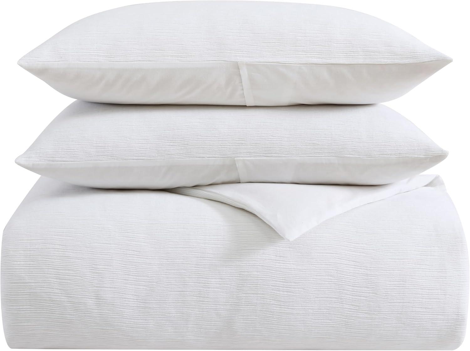 White Cotton King Bedspread Cover Set with Button Closure