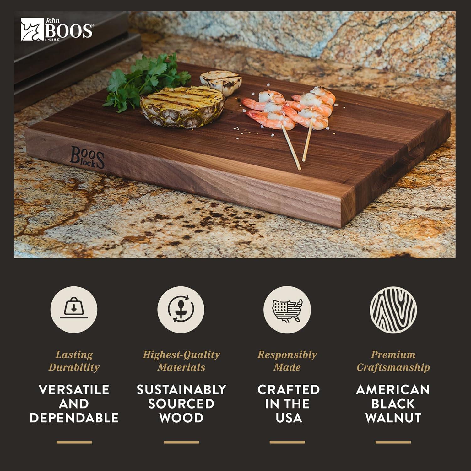 Walnut Reversible Rectangular Cutting Board, 20" x 15"