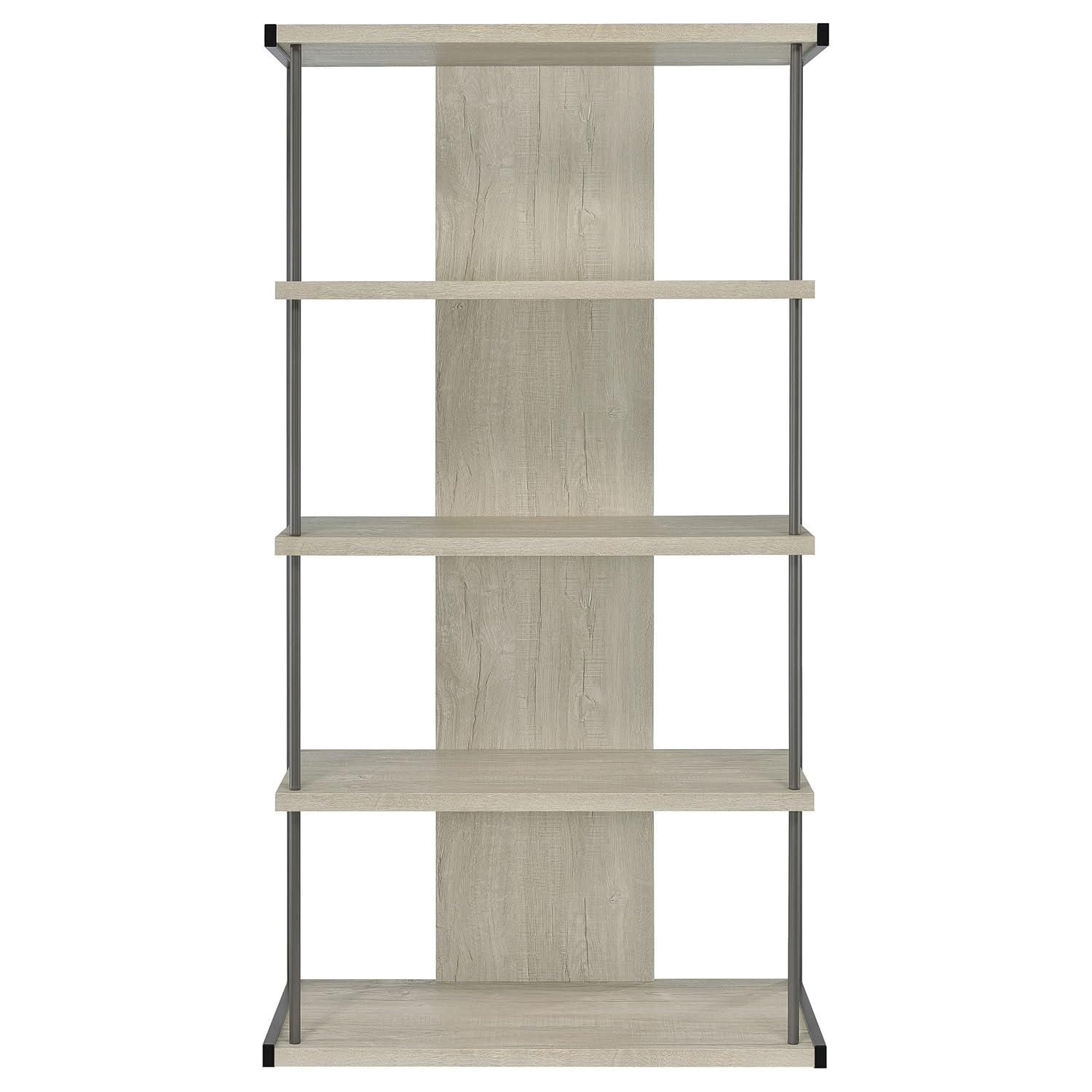Coaster Loomis 4-shelf Modern Wood Bookcase Whitewashed Gray