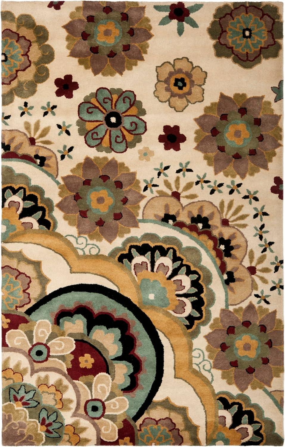Soho SOH701 Hand Tufted Indoor Area Rug - Ivory/Multi - 6'x9' - Safavieh
