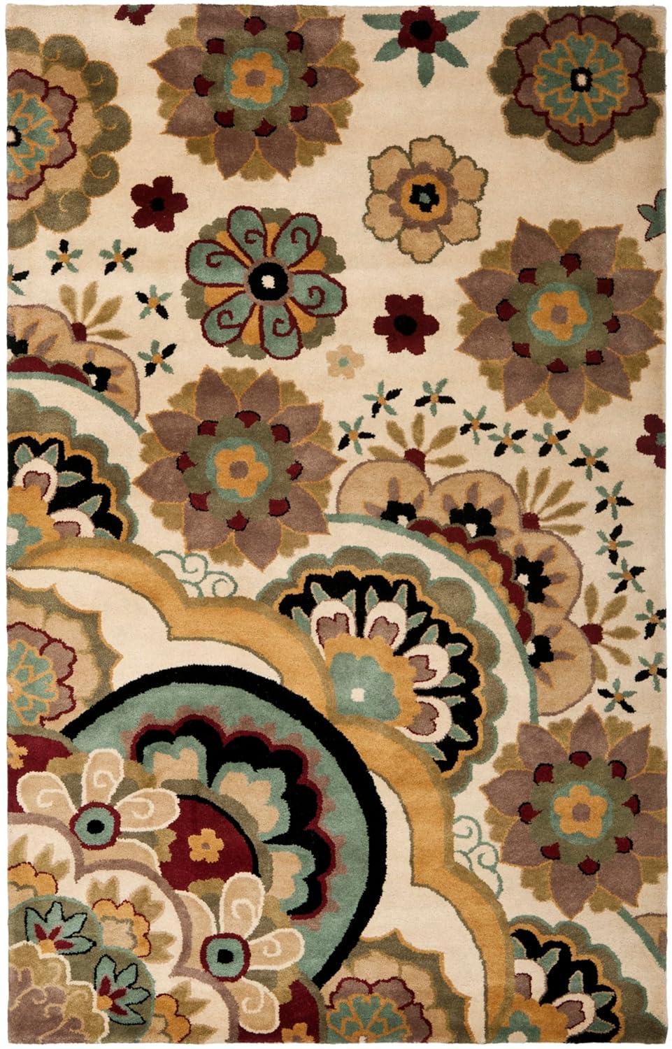 Soho SOH701 Hand Tufted Indoor Area Rug - Ivory/Multi - 6'x9' - Safavieh