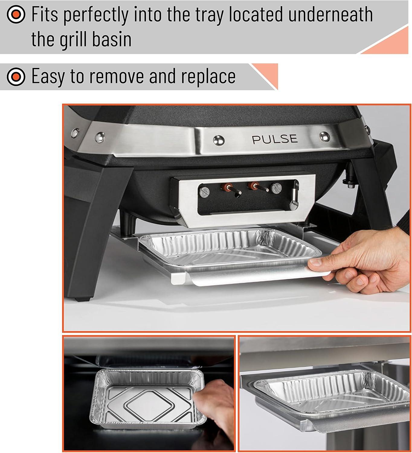 Silver Rectangular Aluminum Oven Safe Grill Drip Pans