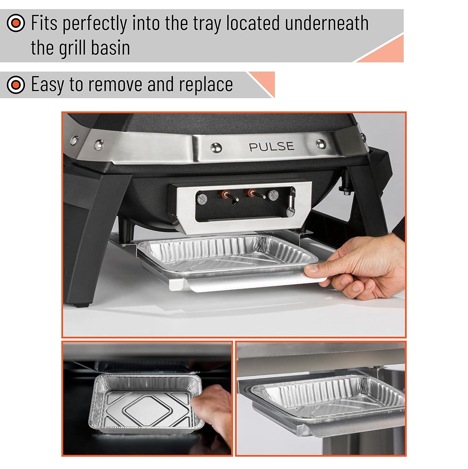 Silver Rectangular Aluminum Oven Safe Grill Drip Pans