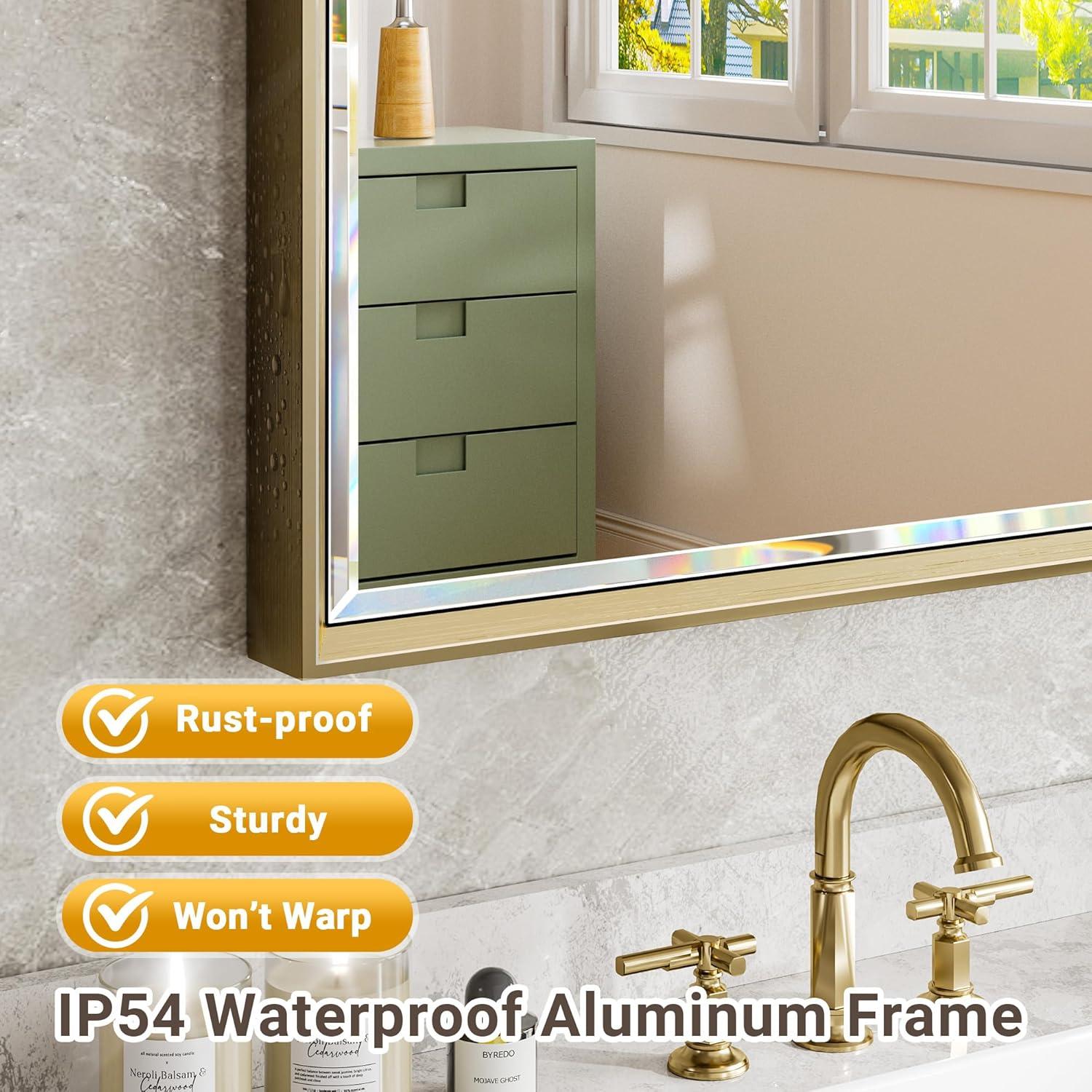 Decorative Wall Mirror Beveled Design, Bathroom Vanity Mirror Accent Mirror Finish