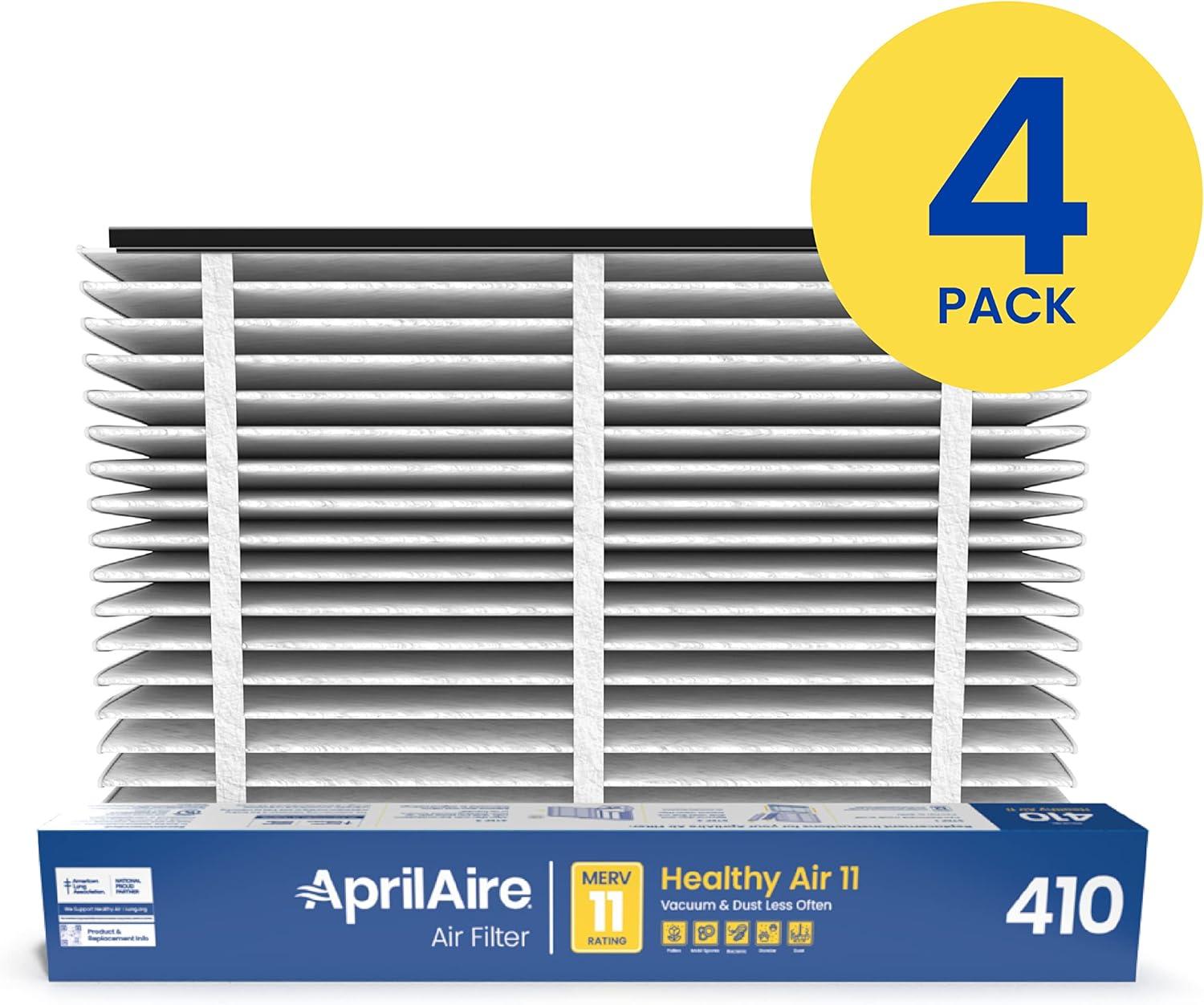 410 Replacement Filter for AprilAire Whole House Air Purifiers - MERV 11, Clean Air & Dust, 16x25x4 Air Filter (Pack of 1)