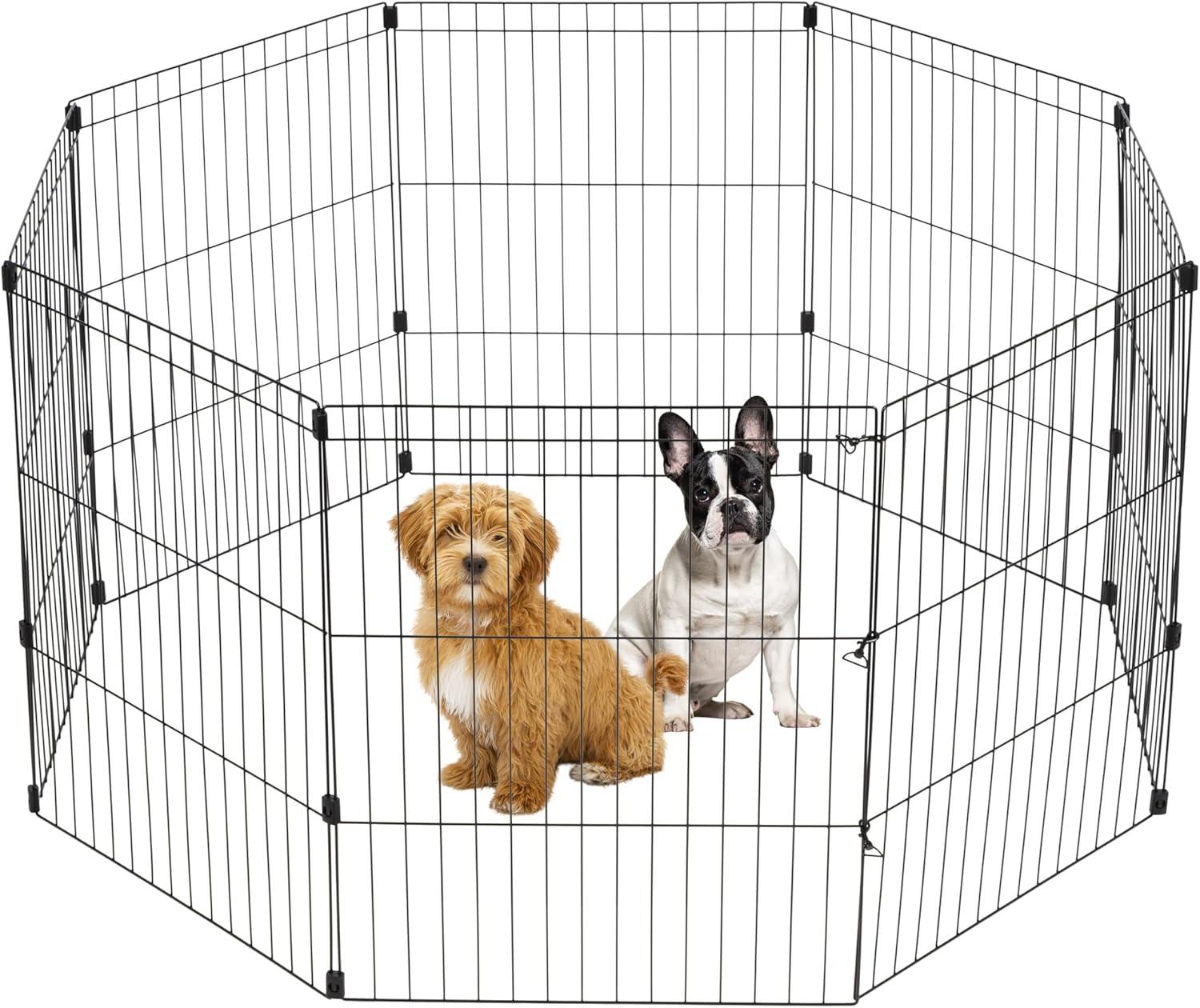 IRIS USA 30" Exercise 8 Panel Wire Metal Pet Playpen for Dog