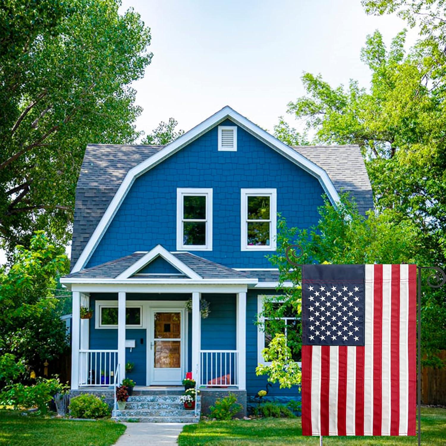 American Flag USA Garden Flag 12 x 18 - Patriotic Double Sided Small American Flags for Yard (American Garden Flag)