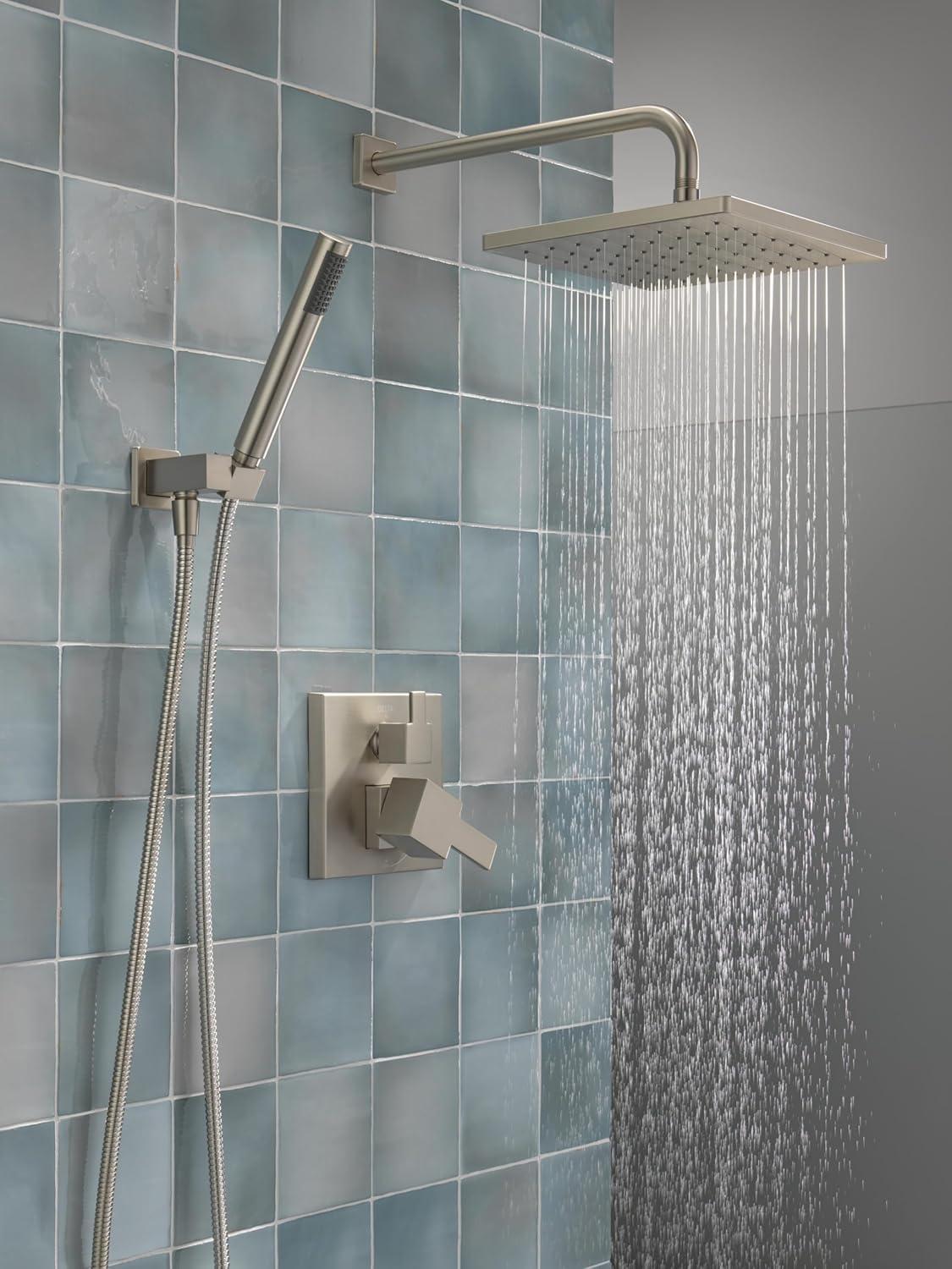 Modern Raincan Square Shower System, Rain Shower Head with Handheld Spray, Shower Faucet Set