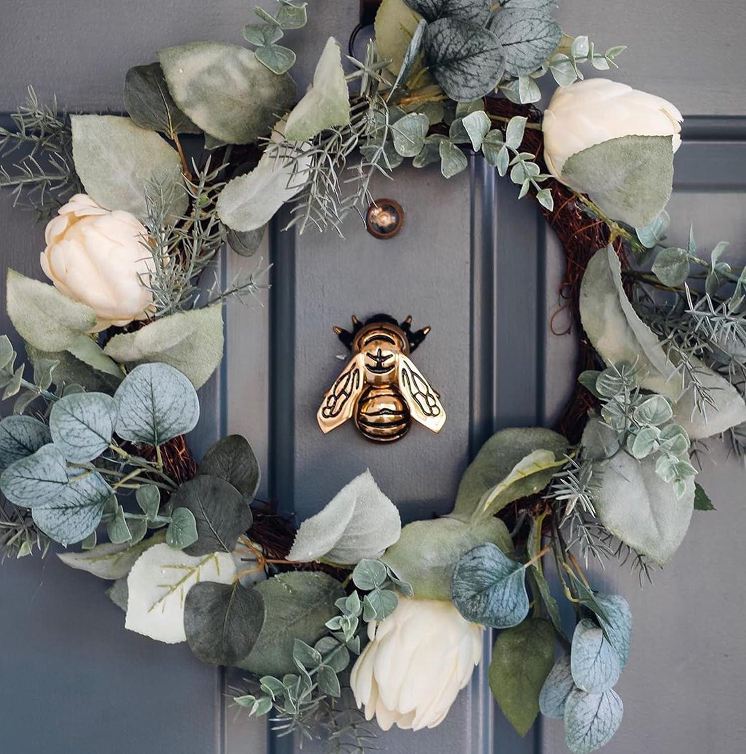 Polished Brass Bumblebee Door Knocker with Black Accents