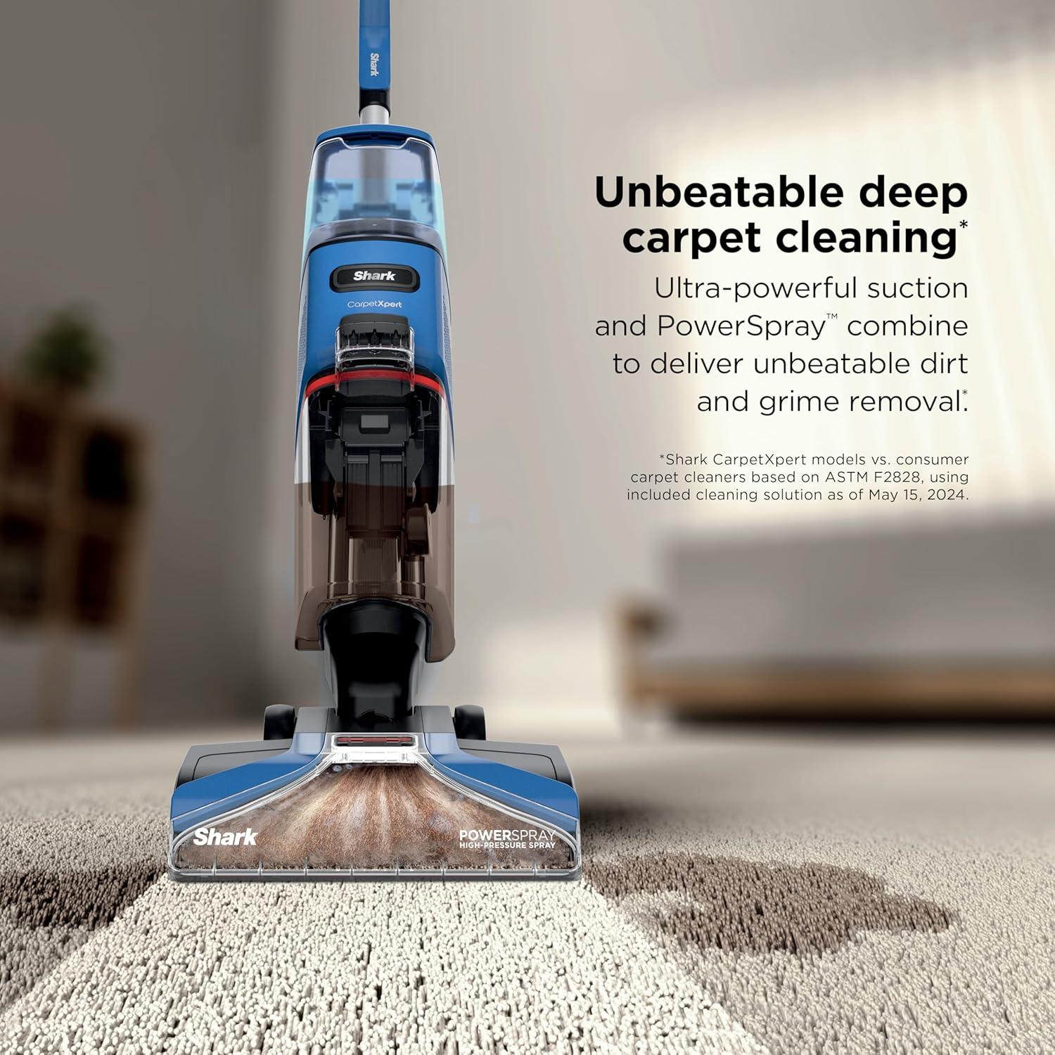 Shark EX201 CarpetXpert Upright Carpet, Area Rug & Upholstery Cleaner with StainStriker, Built-in Spot & Stain Cleaner, Perfect for Pets, Deep Cleaning & Tough Stain Removal, Carpet Shampo
