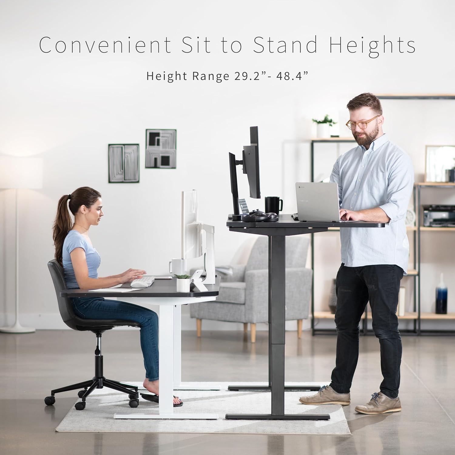 VIVO Electric 58" X 35" Corner Stand Up Desk (1BRB series)