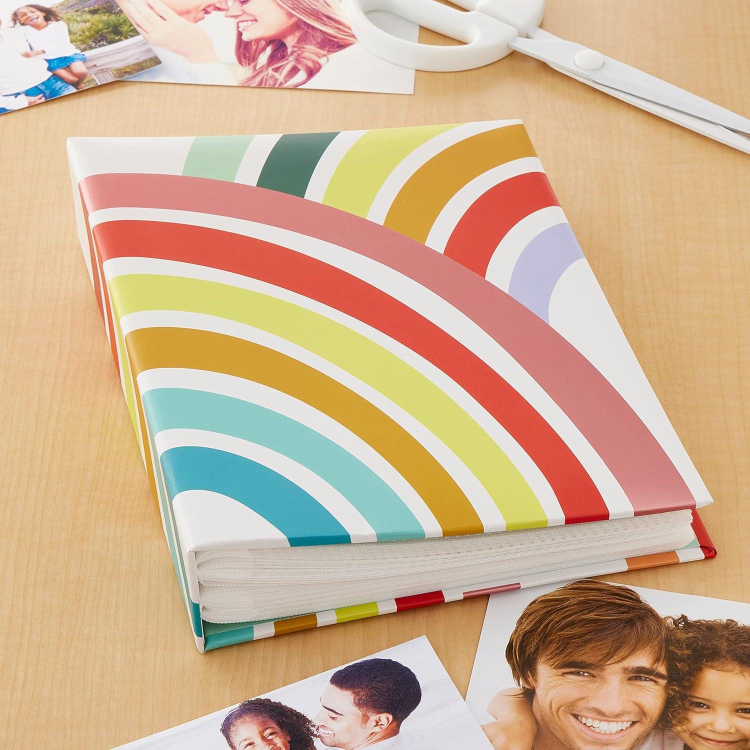 Rainbow Photo Album by Recollections - 100 Page Photo Album Holds up to 200 Photos for Weddings - Birthdays - Anniversaries - and Family - 1 Pack