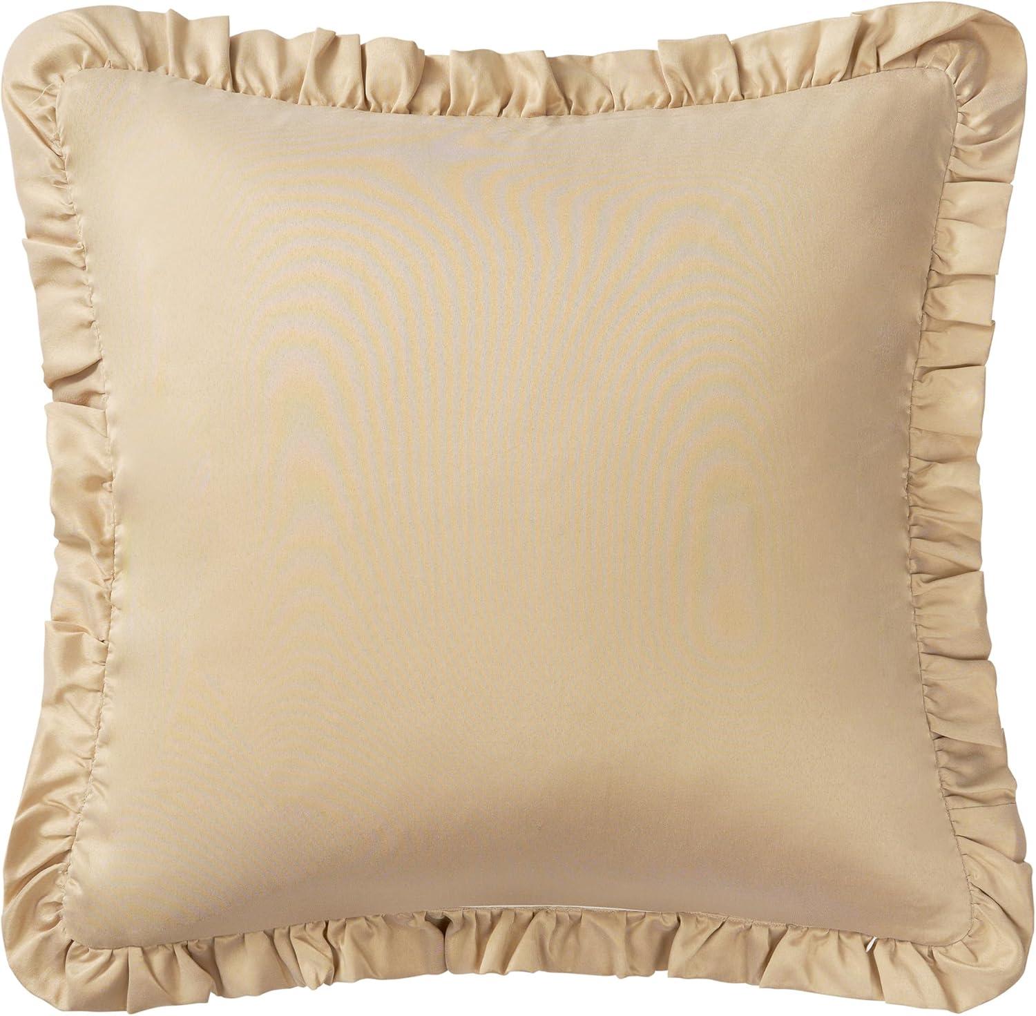 Oatmeal and Gold Jacquard King Bedspread Set