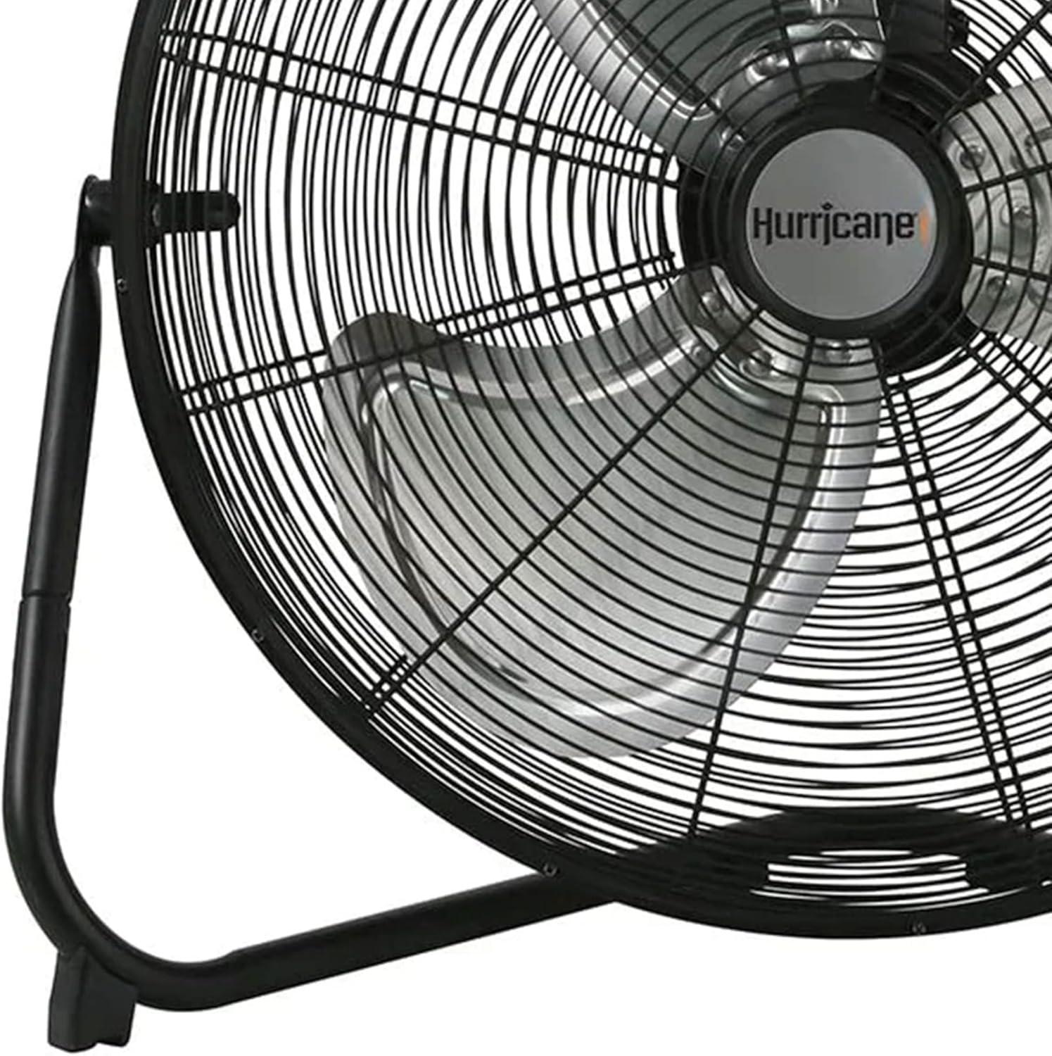 Hurricane Pro 20 Inch 3 Adjustable Speed High Velocity Metal Box Fan, Black