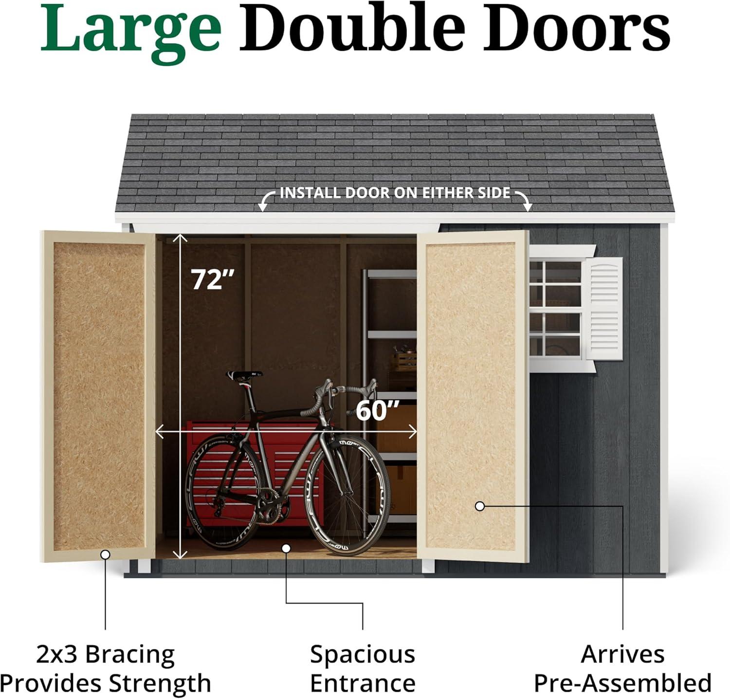 Little Cottage Co. 10x10 Value Workshop Shed with Operable Windows, Outdoor Wood Storage Do-It-Yourself Precut Kit