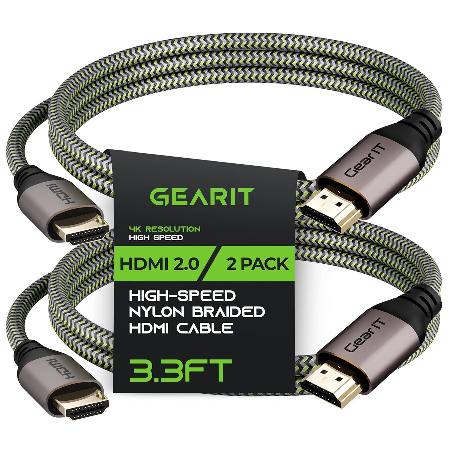 GearIT HDMI Cable CL3 In-Wall Rated (50ft / 15.2m) High-Speed HDMI 2.0b, 4K 60hz, 3D, ARC, HDCP 2.2, HDR, 18Gbps
