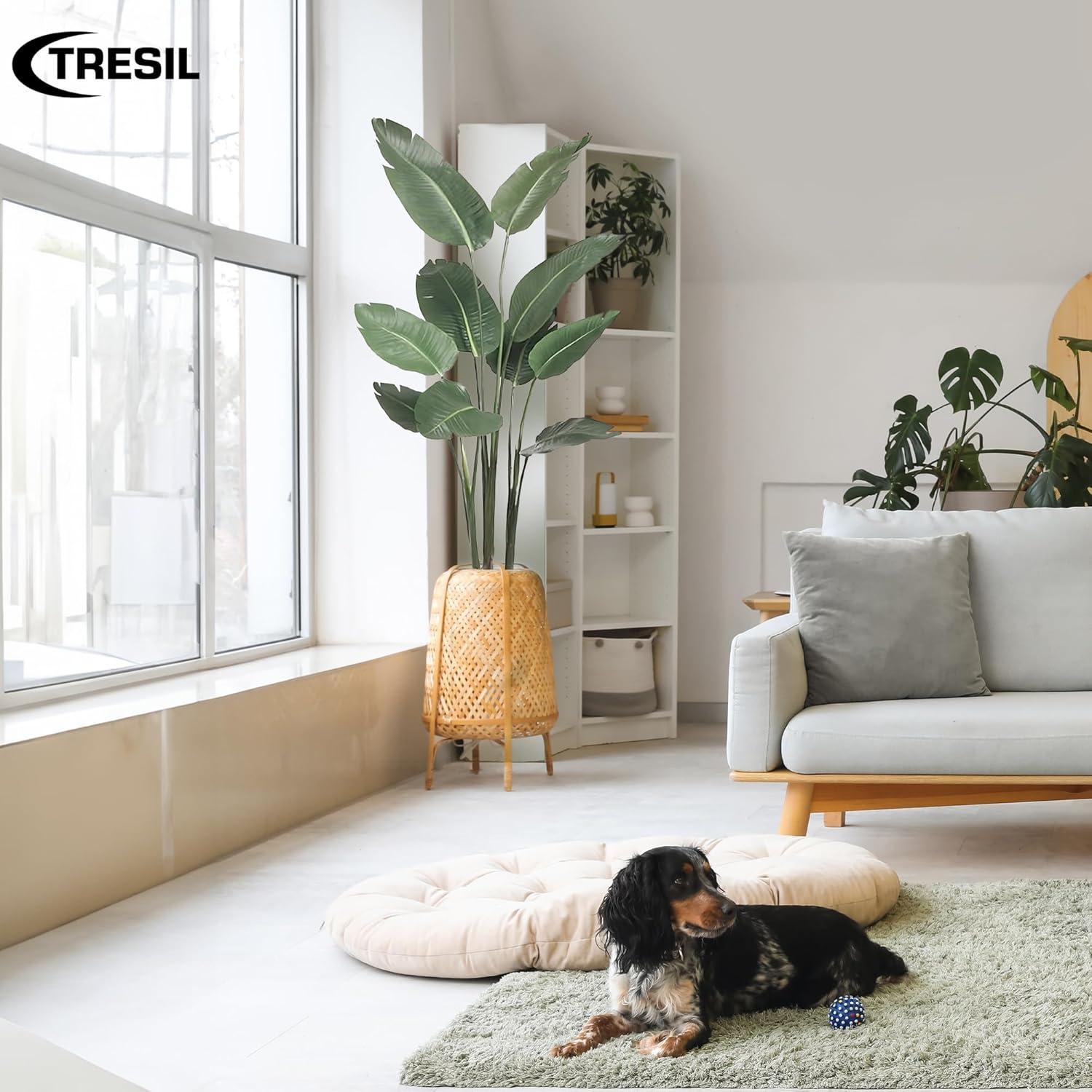 Bagari One 5 Foot Artificial Silk Bird of Paradise Palm Tree Potted Plant