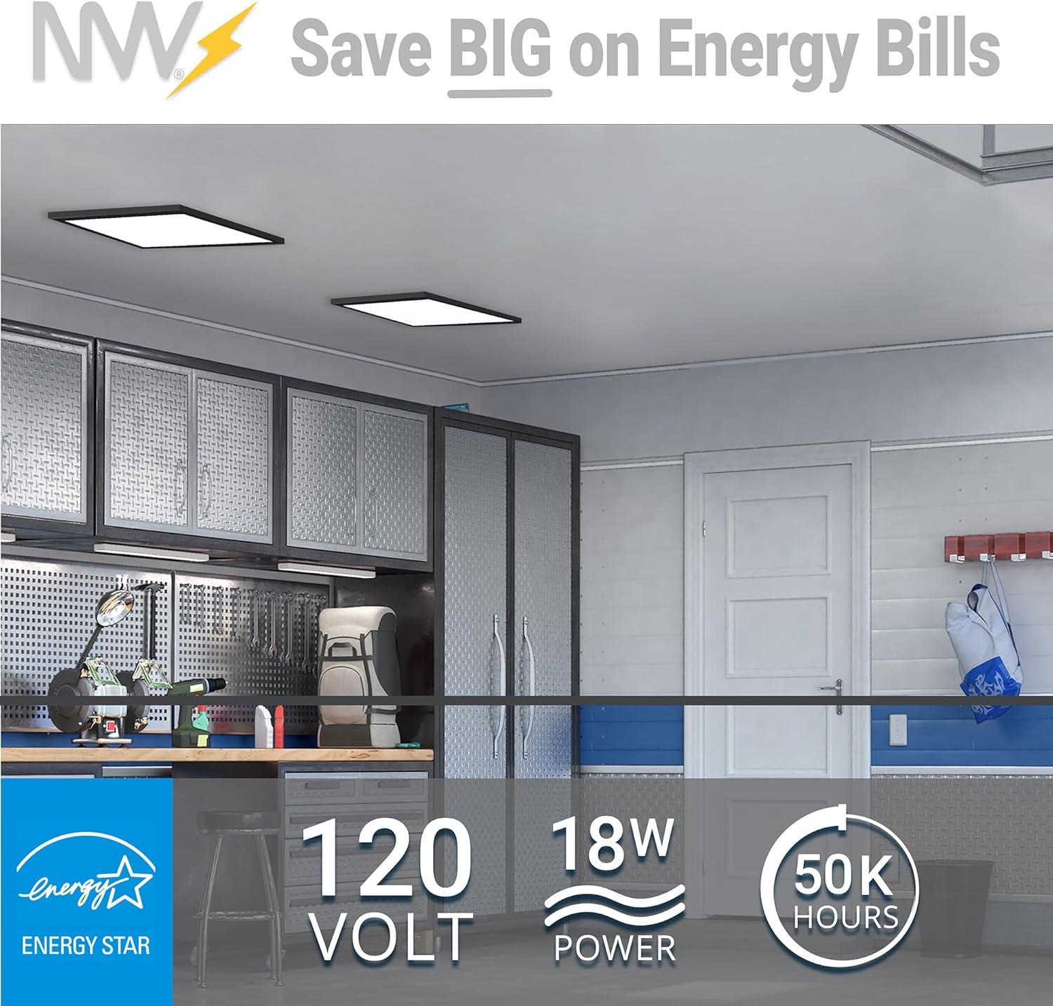NUWATT NUWATT 4 Pack 1x4 LED Drop Ceiling Flat Panel Troffer Light, Wattage & Color Selectable 40W/30W/20W, CCT 3000K/3500K/4000K/5000K/6500K, 4400LM, 0-10V Dimmable Backlit Fixture, 120V-277V, ETL Listed