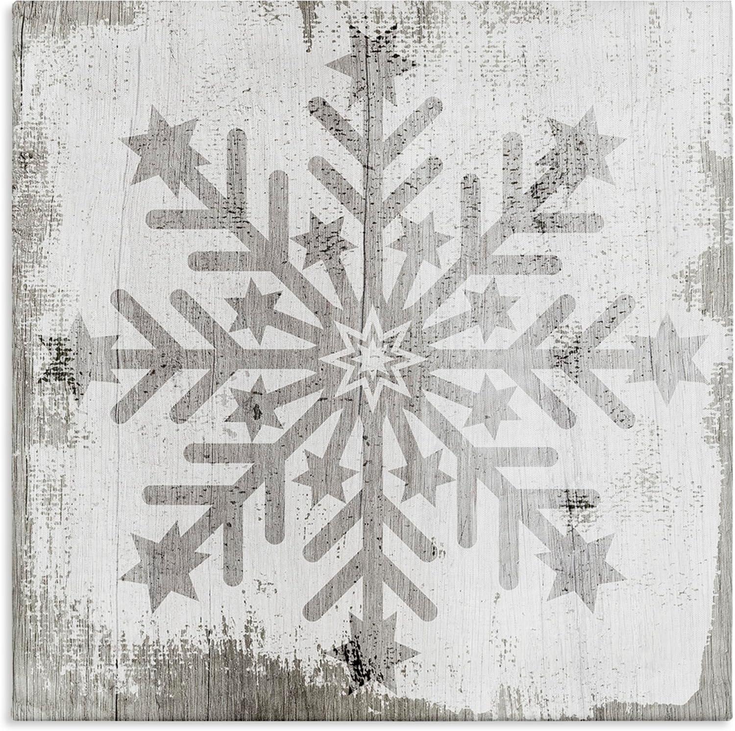 " Winter Snowflake Weathered Pattern " by Lil' Rue Painting Print