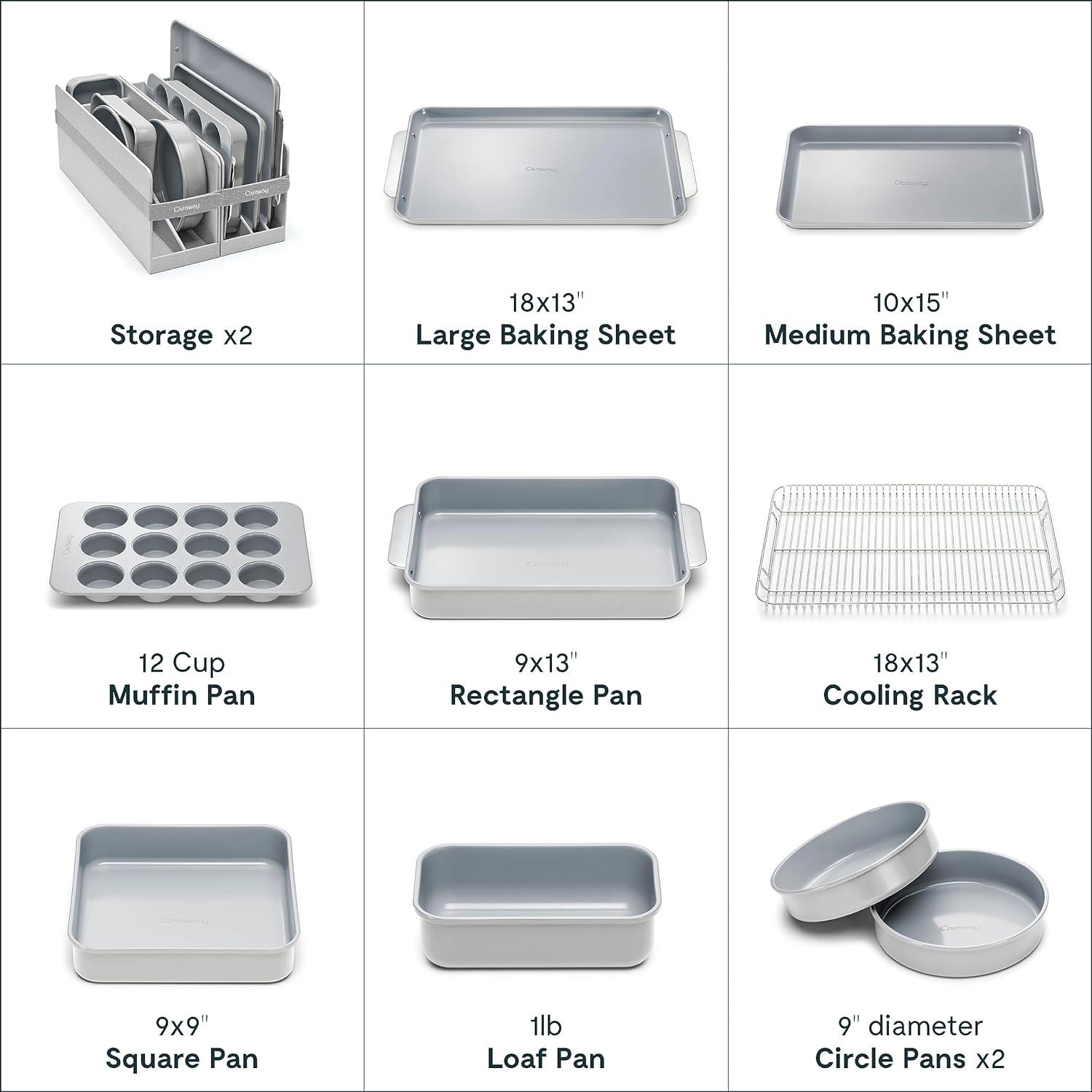 Silver Non-Stick 11-Piece Steel Bakeware Set