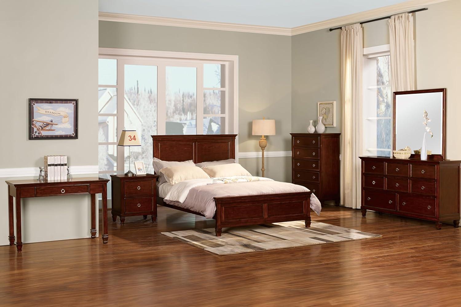 Tamarack Brown Cherry Full Wood Bed with Headboard