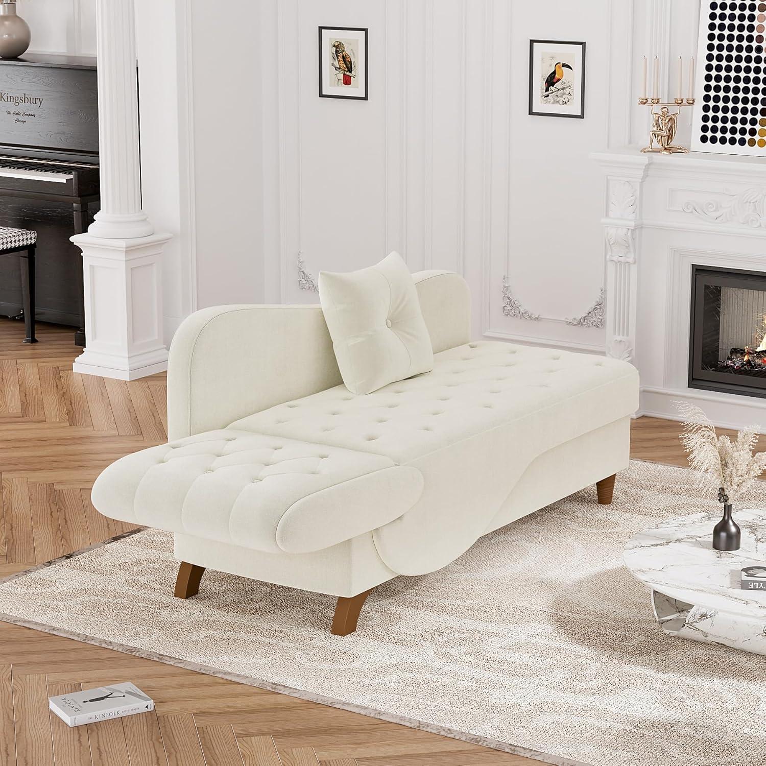 Mercer41 Acotas Velvet Upholstered Chaise Lounge