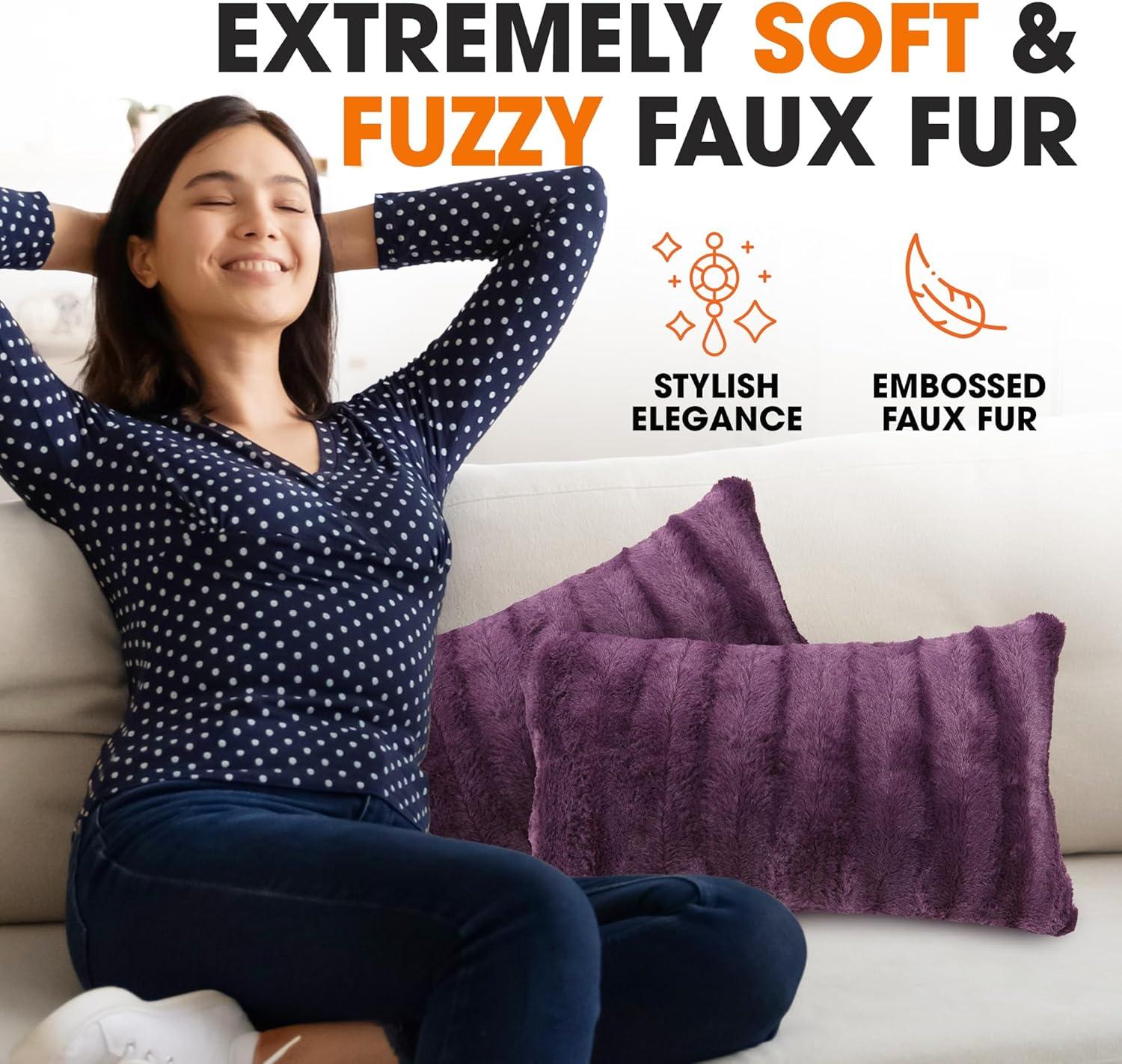 Faux Fur Throw Pillow (Set of 2)